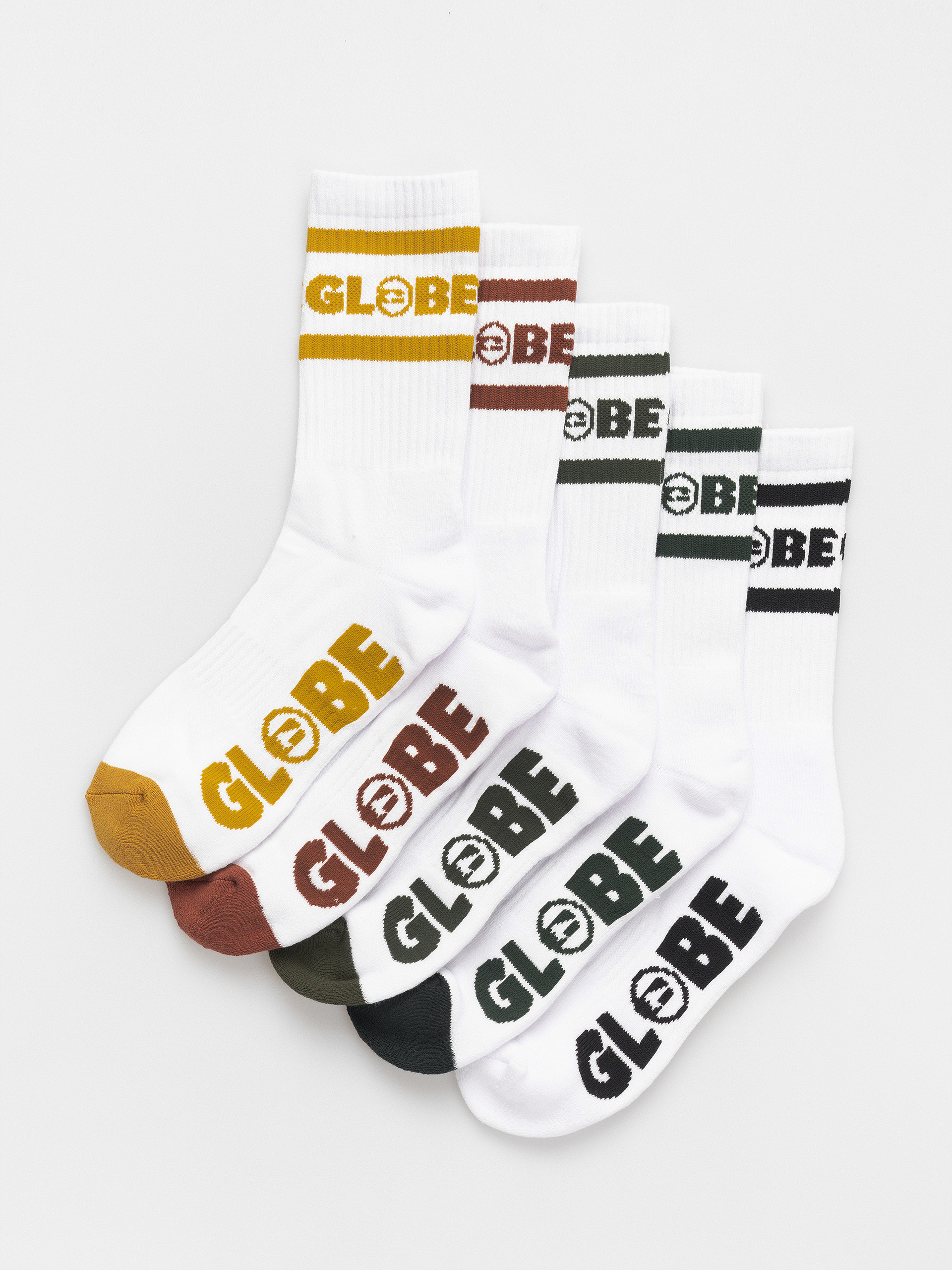 Ponožky Globe Tilt Hi Crew 5 Pk (white assorted)