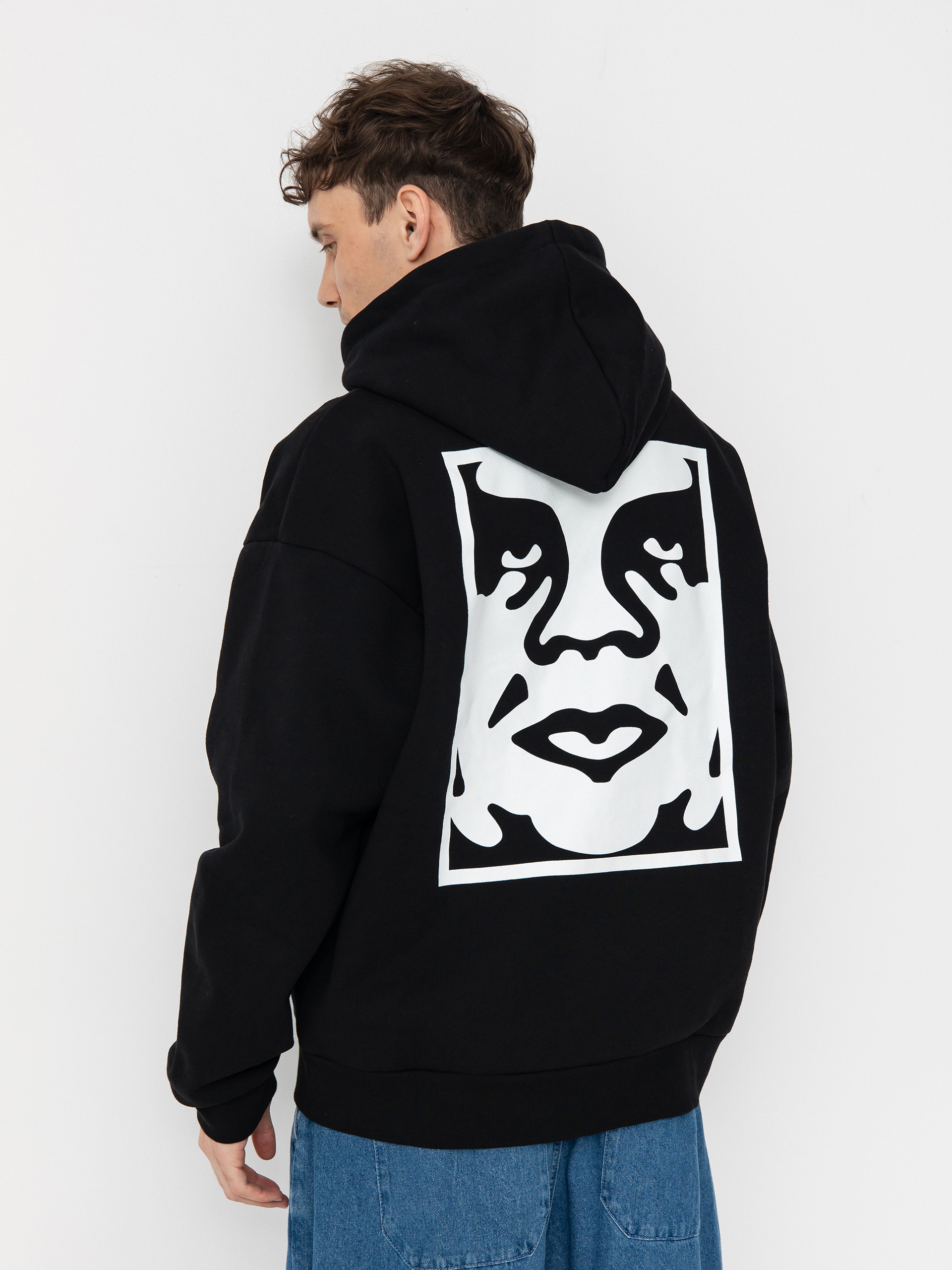 Mikina s kapucí OBEY Bold Icon Extra Heavy HD (black)