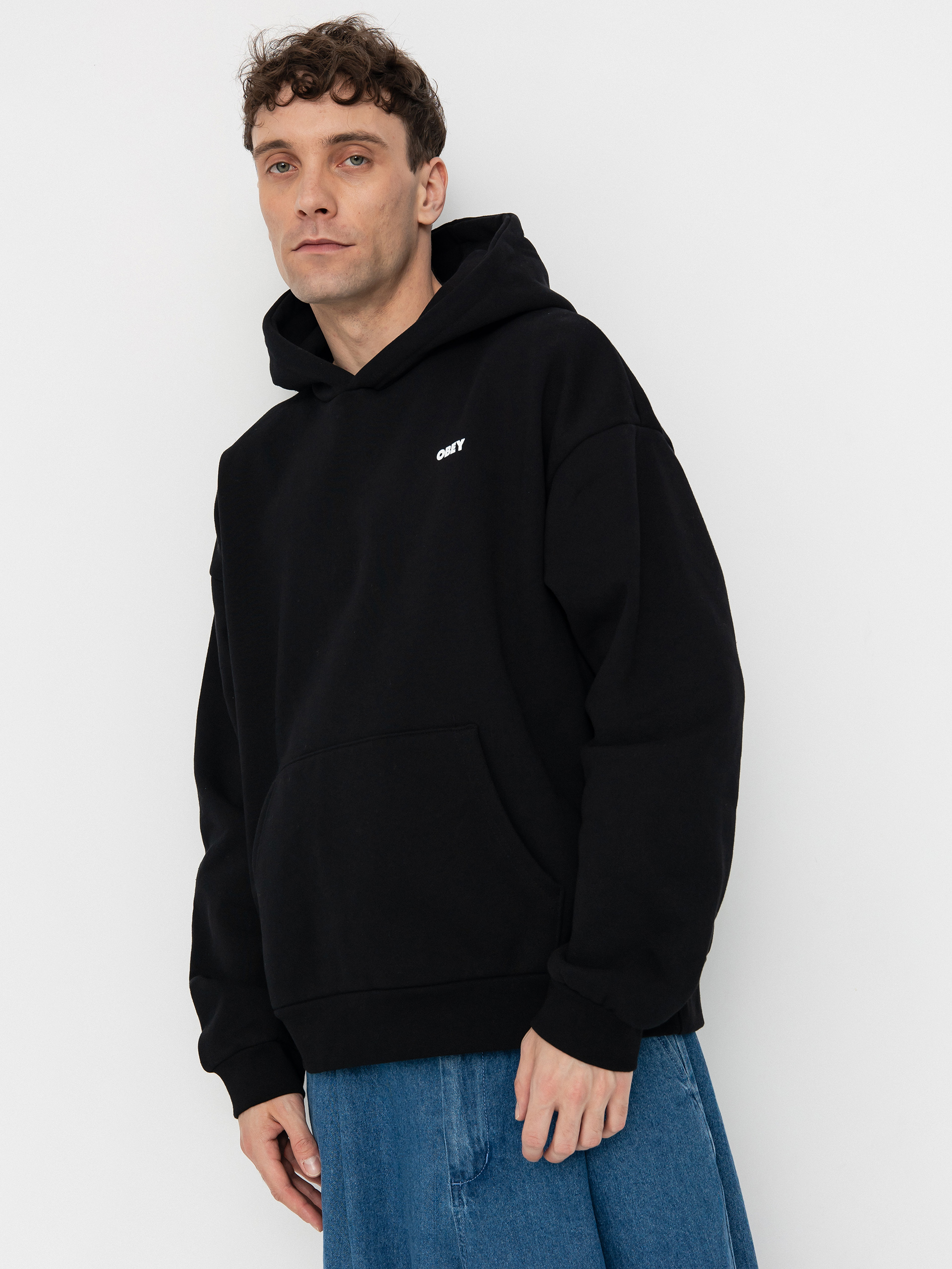 Mikina s kapucí OBEY Bold Icon Extra Heavy HD (black)