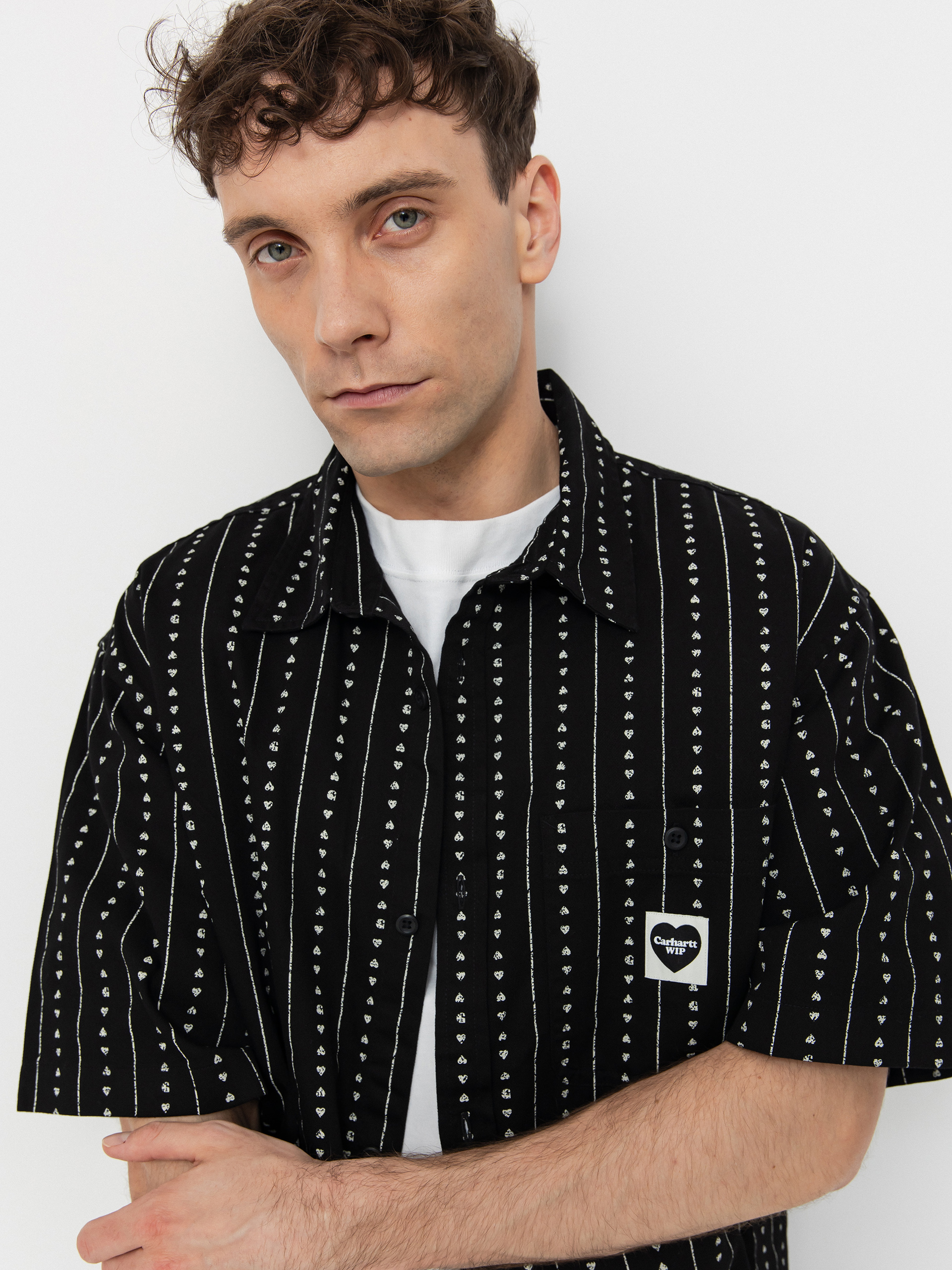 Košile Carhartt WIP Drewe (heart c pinstripe/black/natural)