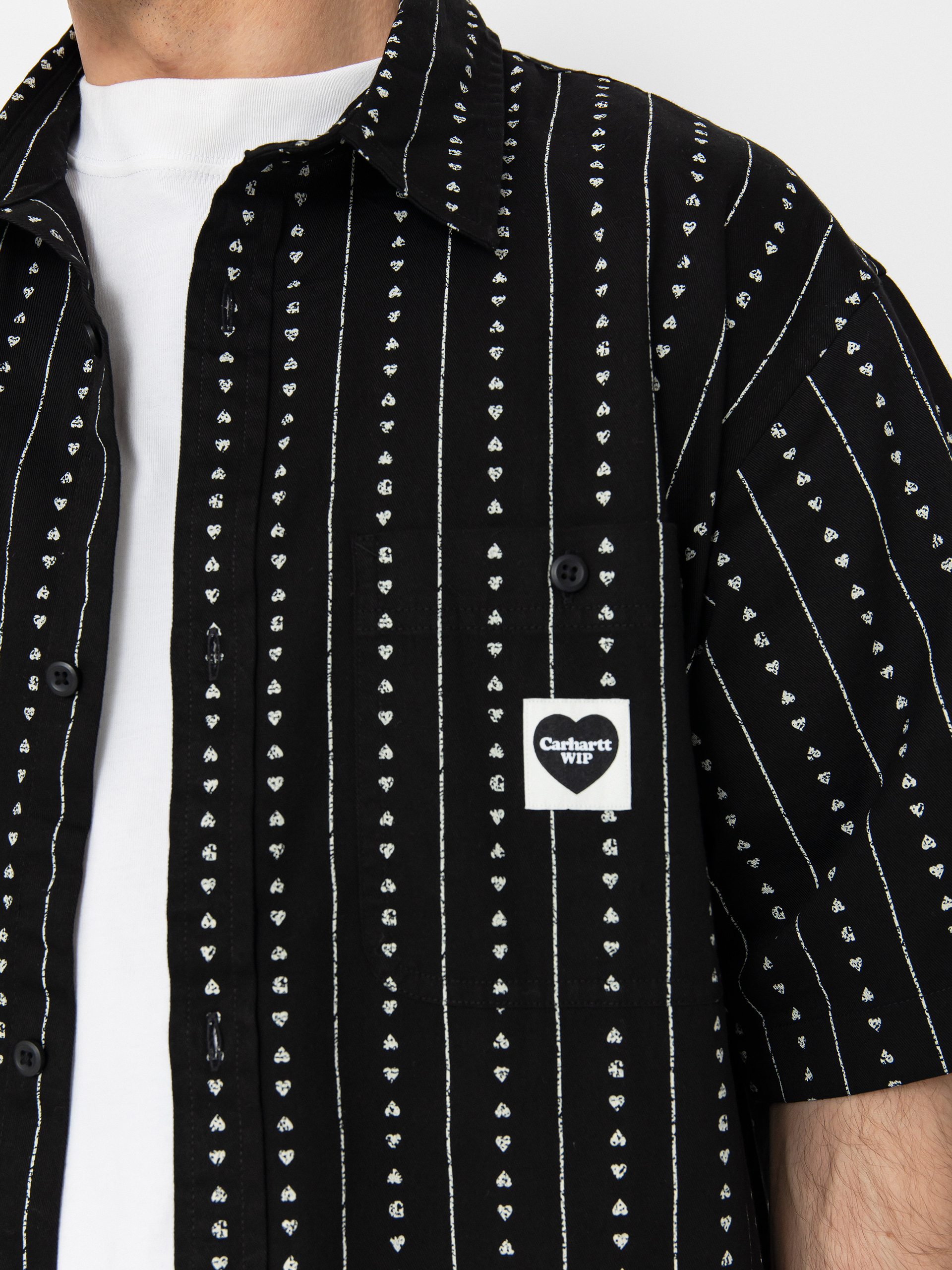 Košile Carhartt WIP Drewe (heart c pinstripe/black/natural)