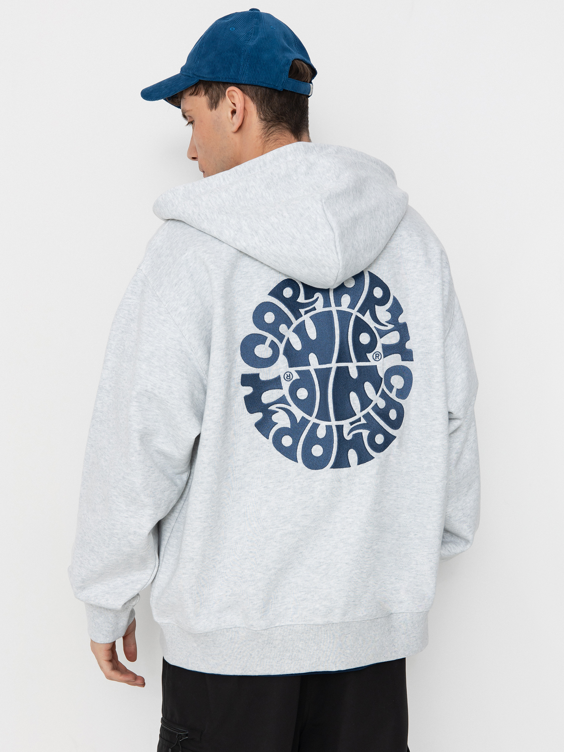 Mikina s kapucí Carhartt WIP Jazzy ZHD (ash heather/blue iris)