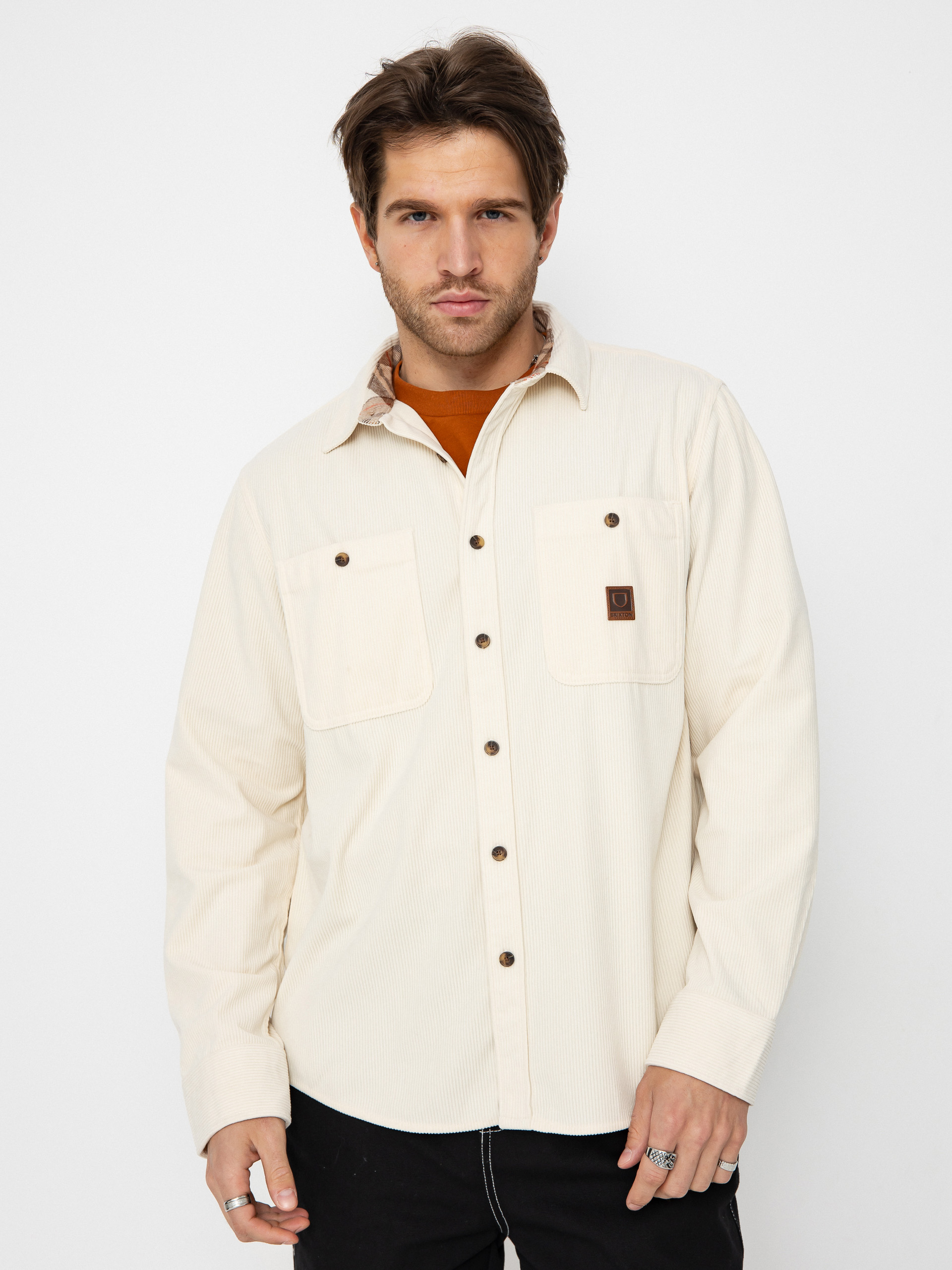 Košile Brixton The Field Corduroy Overshirt (whitecap)