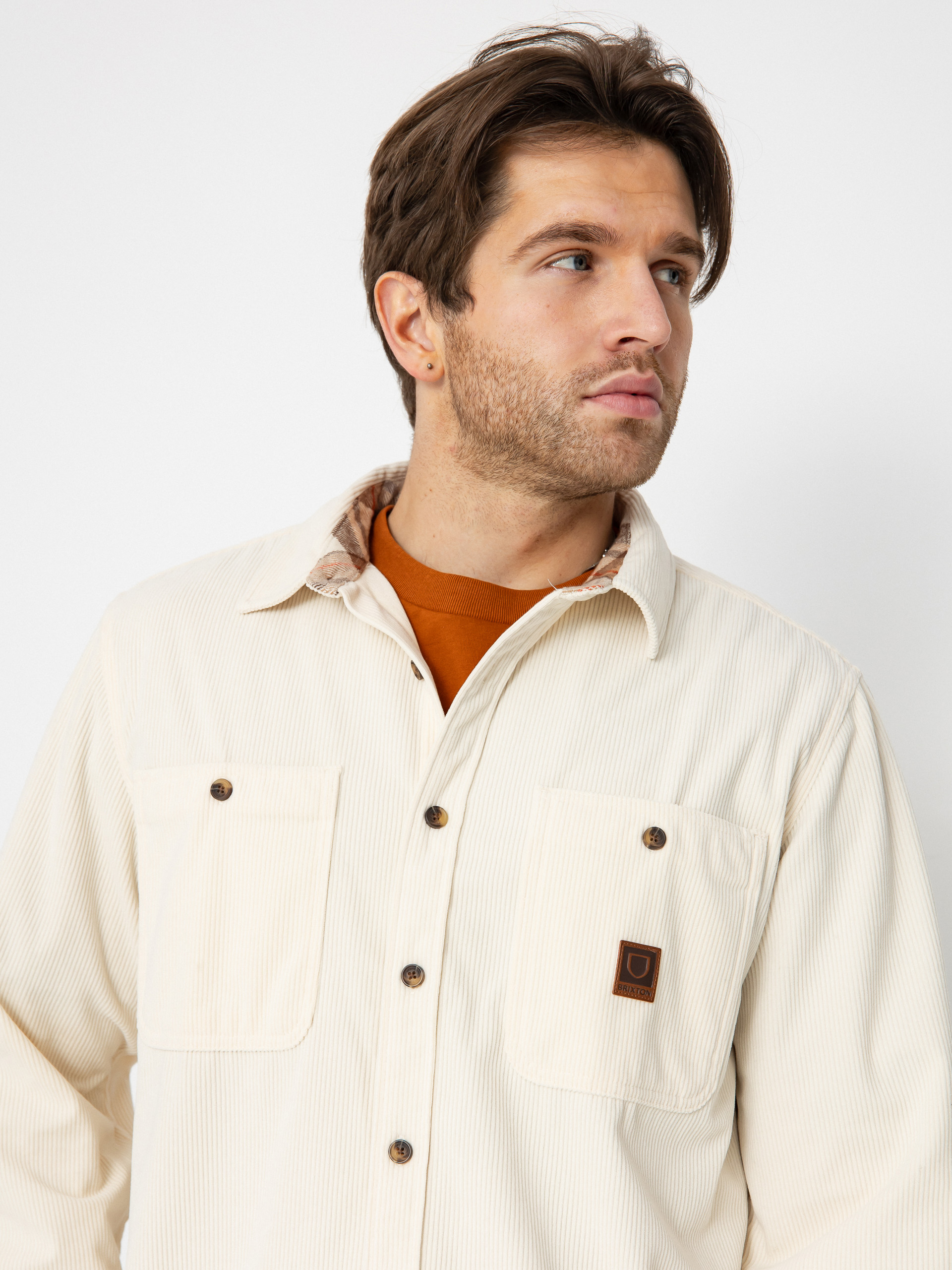 Košile Brixton The Field Corduroy Overshirt (whitecap)