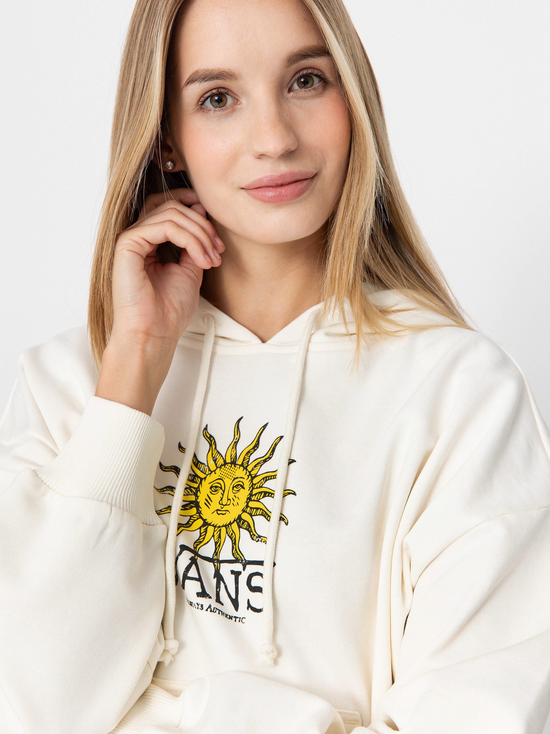 Mikina s kapucí Vans Cosmic Ray Retro Fit HD Wmn (marshmallow)