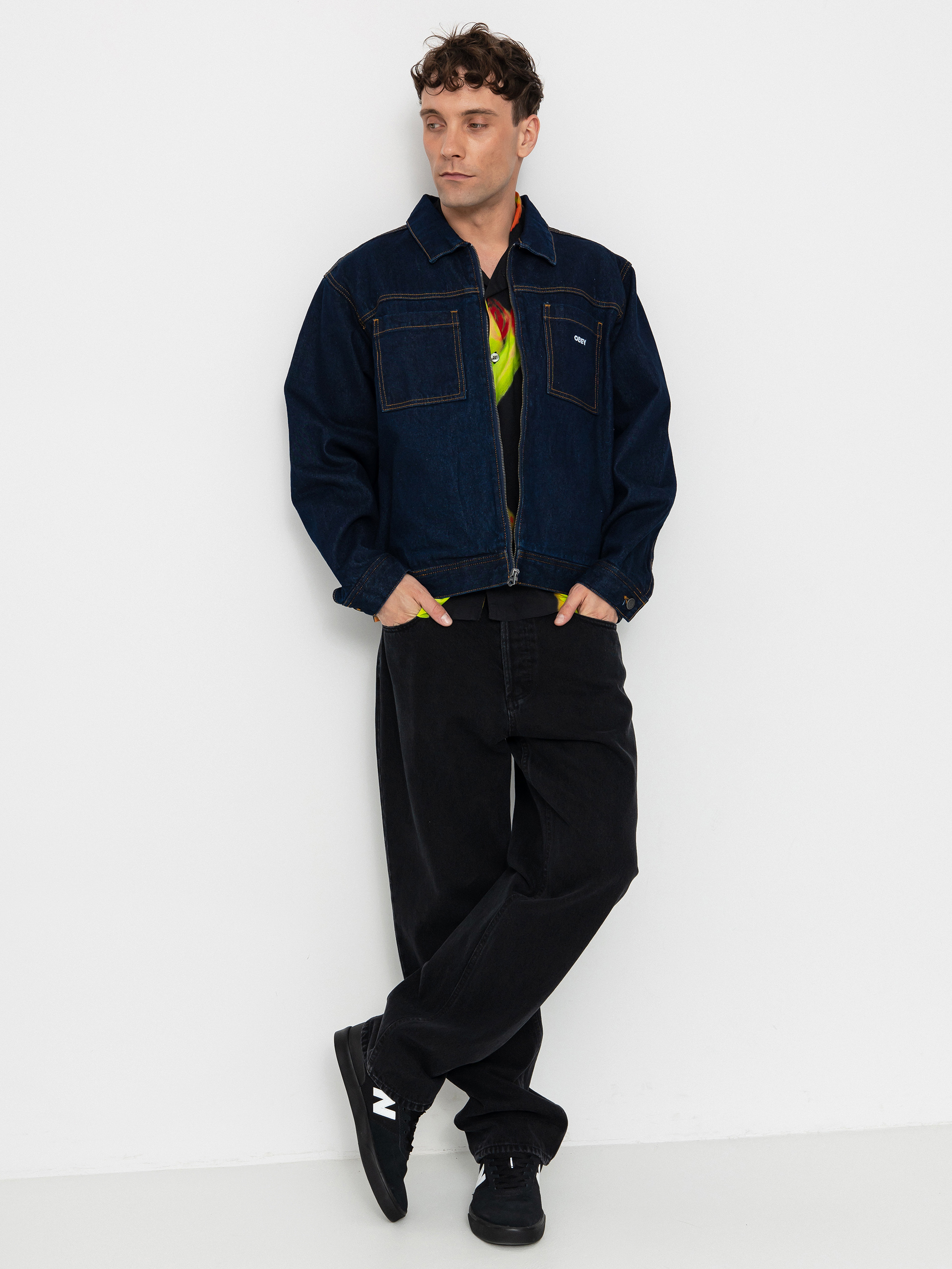 Bunda OBEY Icon Hardwork (rinse indigo)