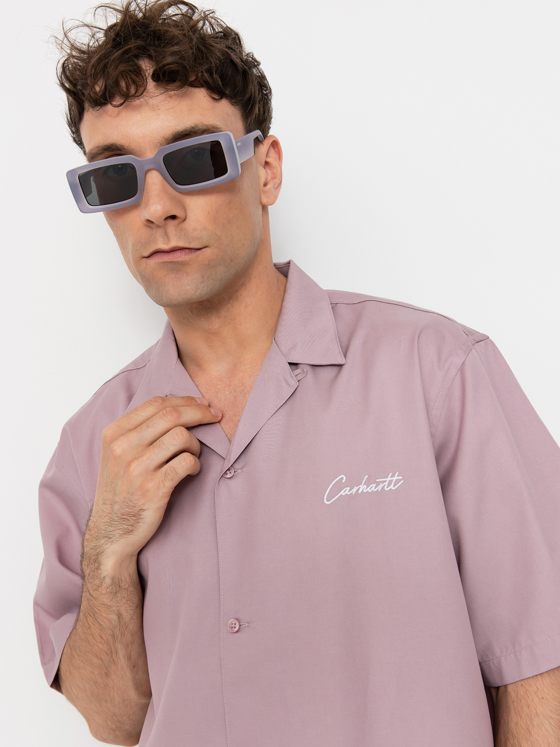 Košile Carhartt WIP Delray (hortensia/white)