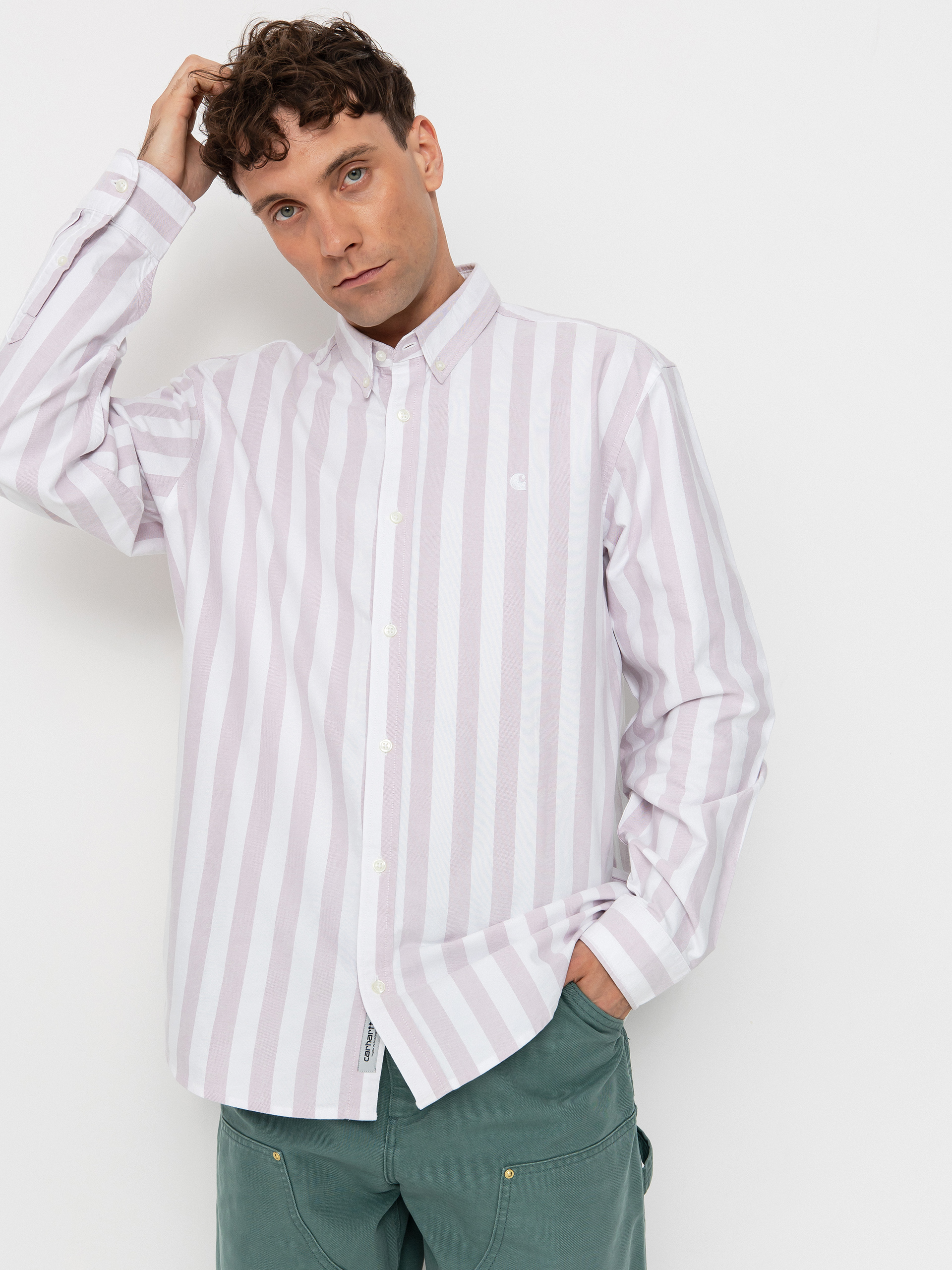 Košile Carhartt WIP Dillion (dillion stripe/hortensia/white)