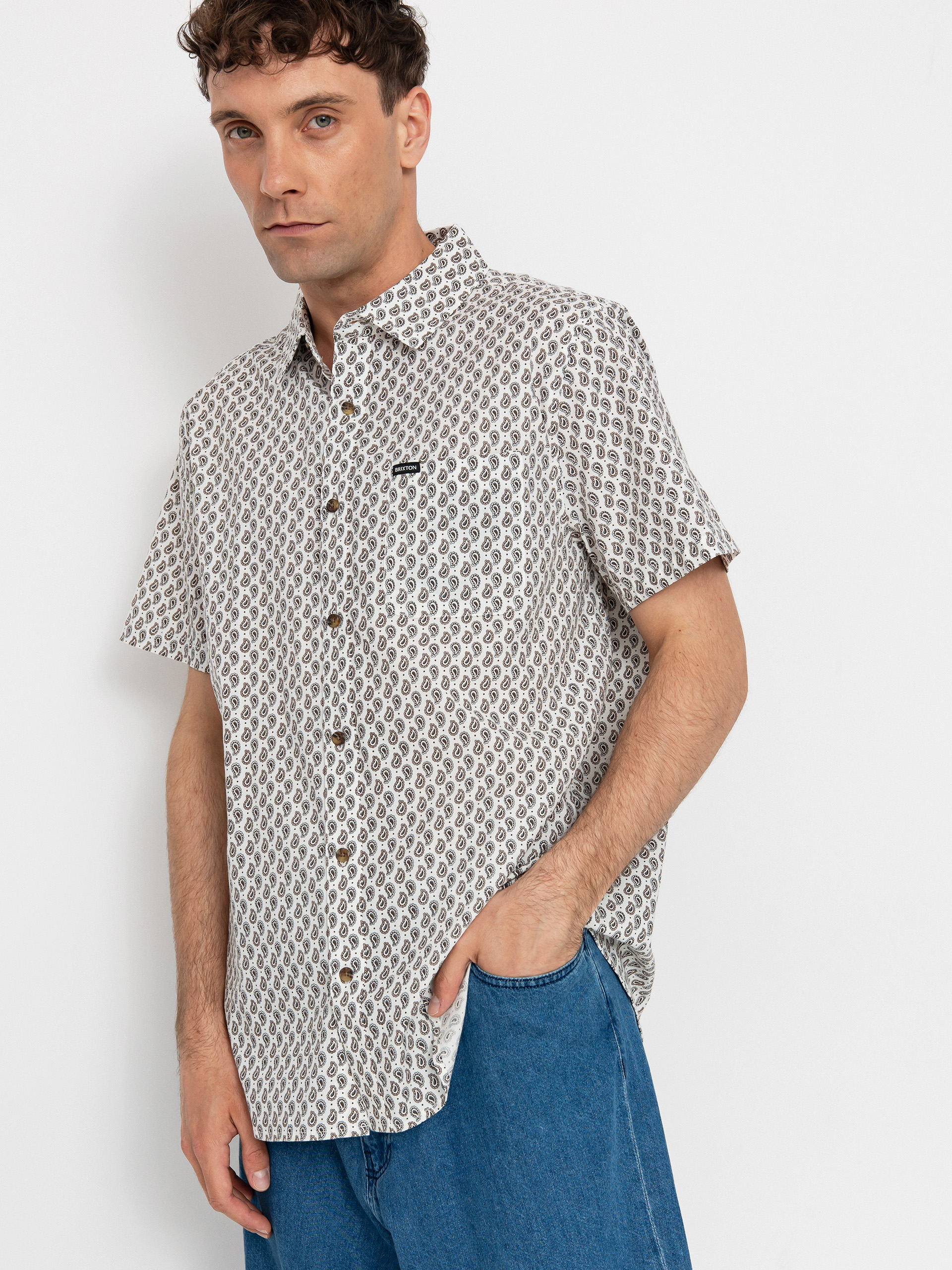 Košile Brixton Charter Print (off white/paisley)