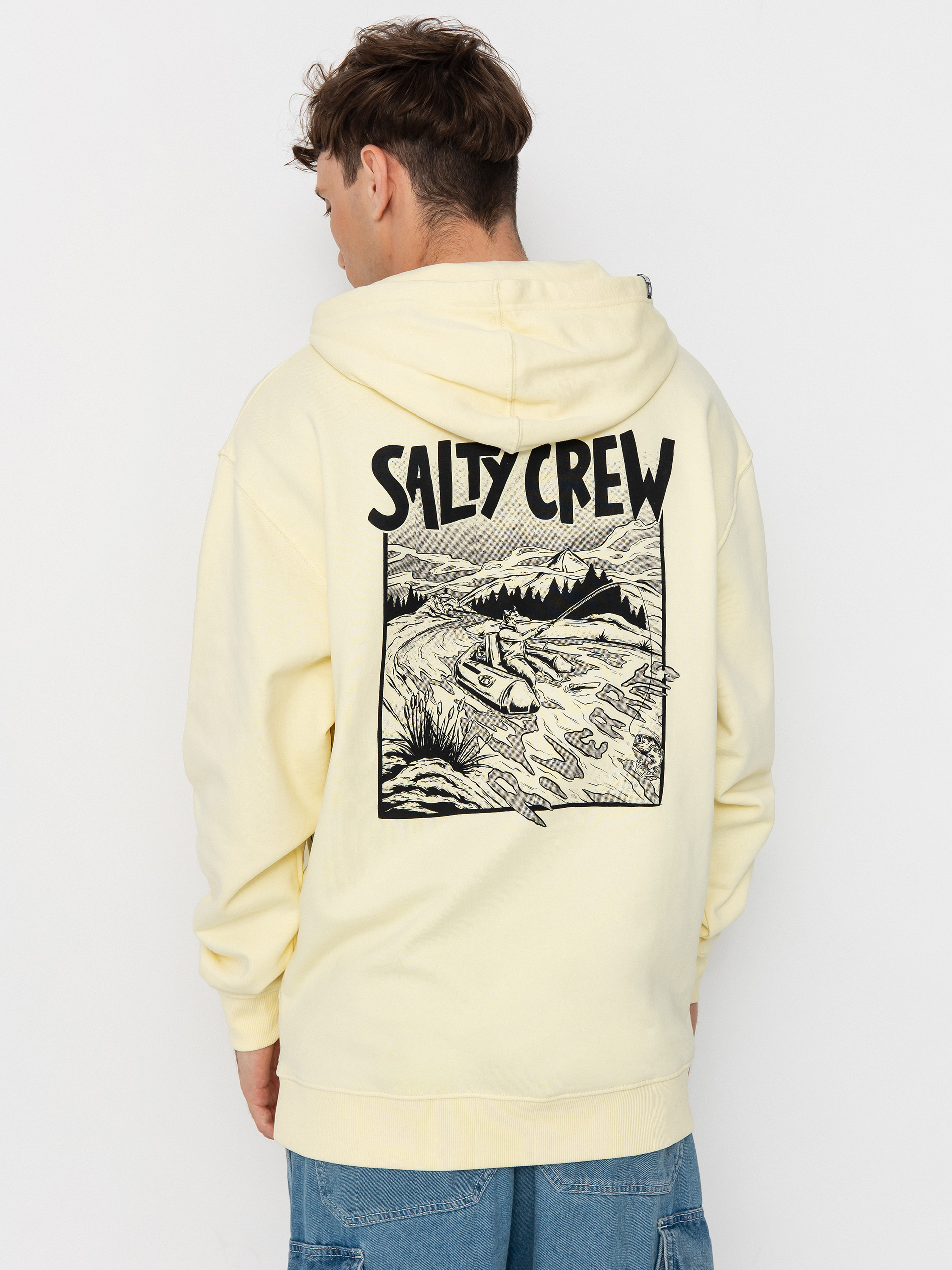 Mikina s kapucu00ed Salty Crew River Rats HD (transparent yellow)