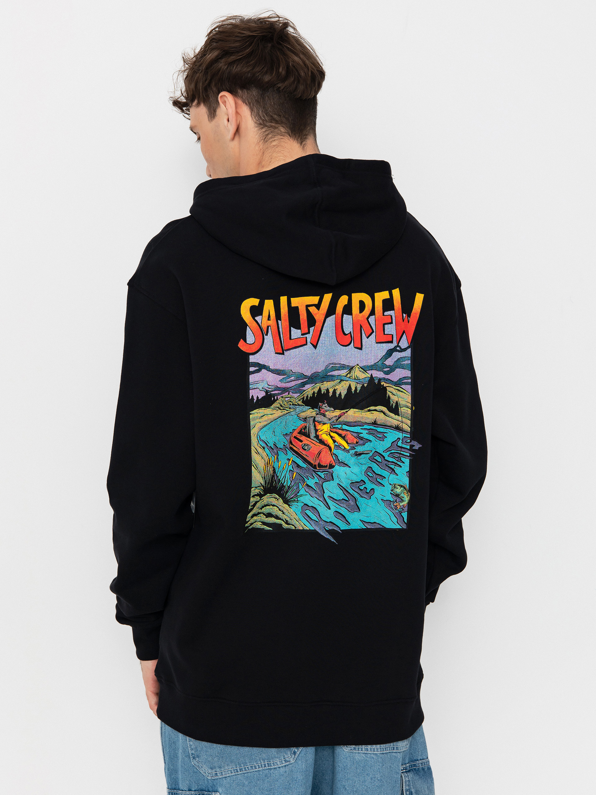 Mikina s kapucí Salty Crew River Rats HD (black)
