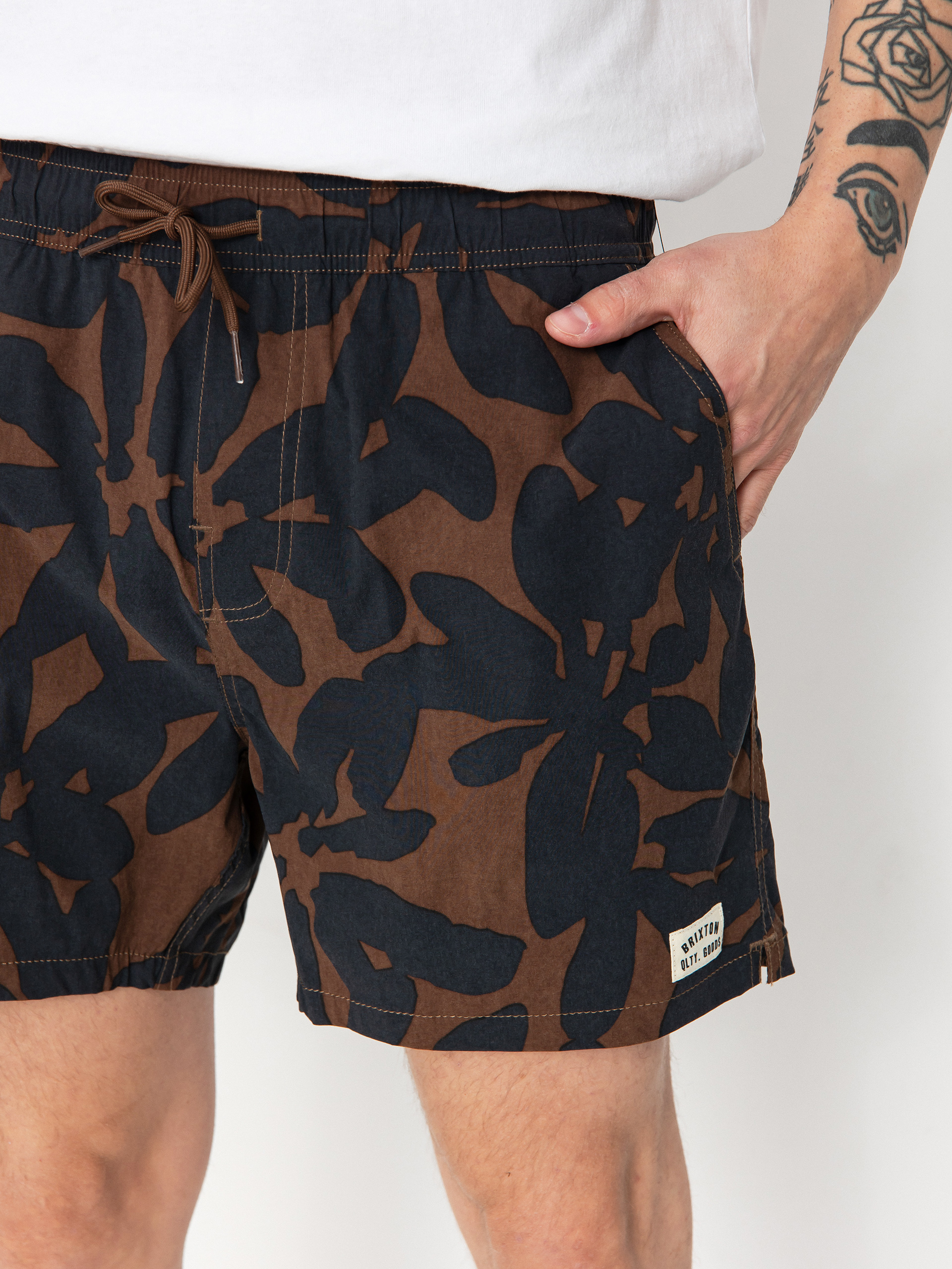 Kraťasy Brixton Everyday Hybrid 5 (pinecone brown floral)
