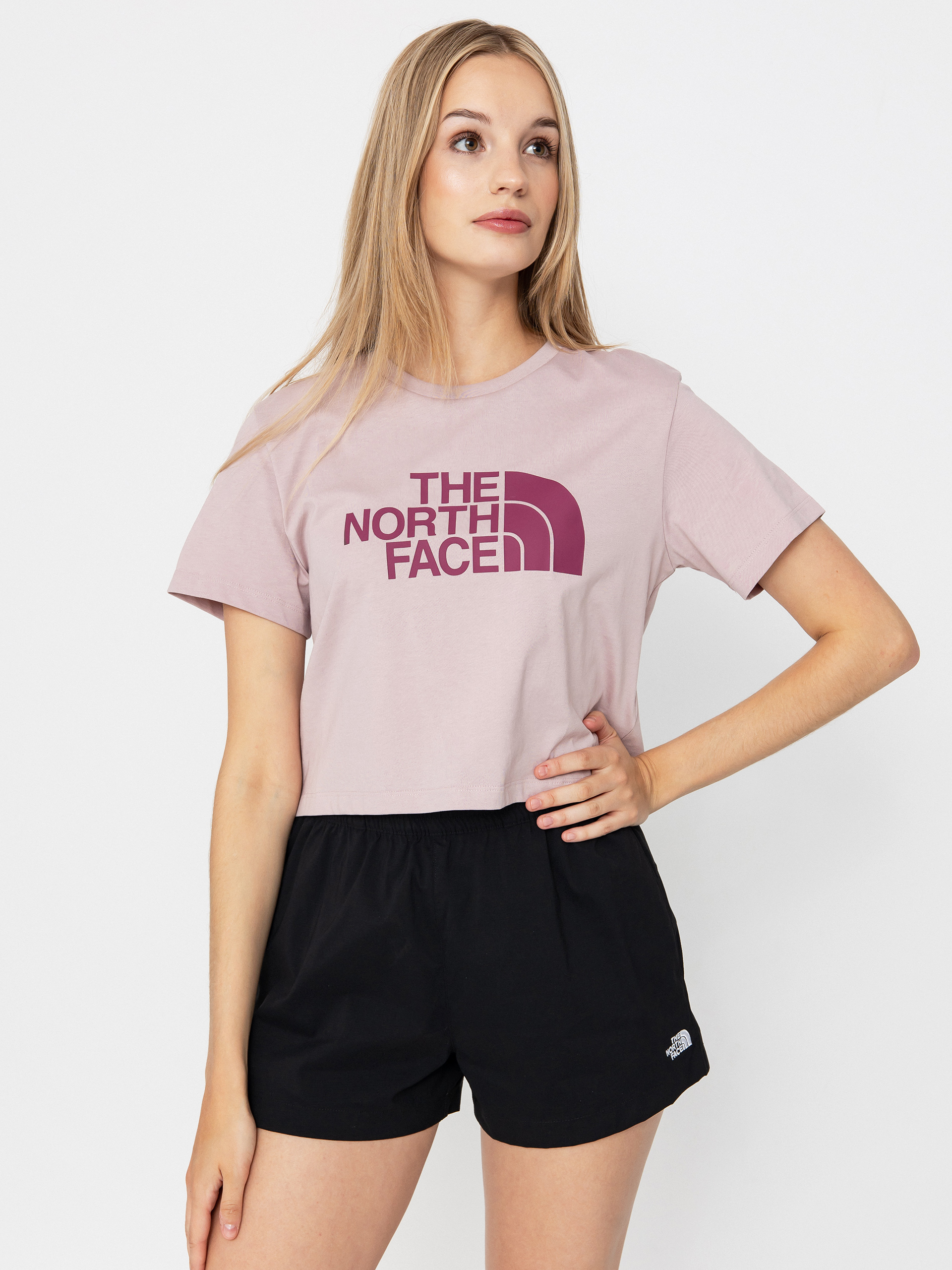 Tričko The North Face Easy Relaxed Cropped Wmn (metal pink/cyber berry)