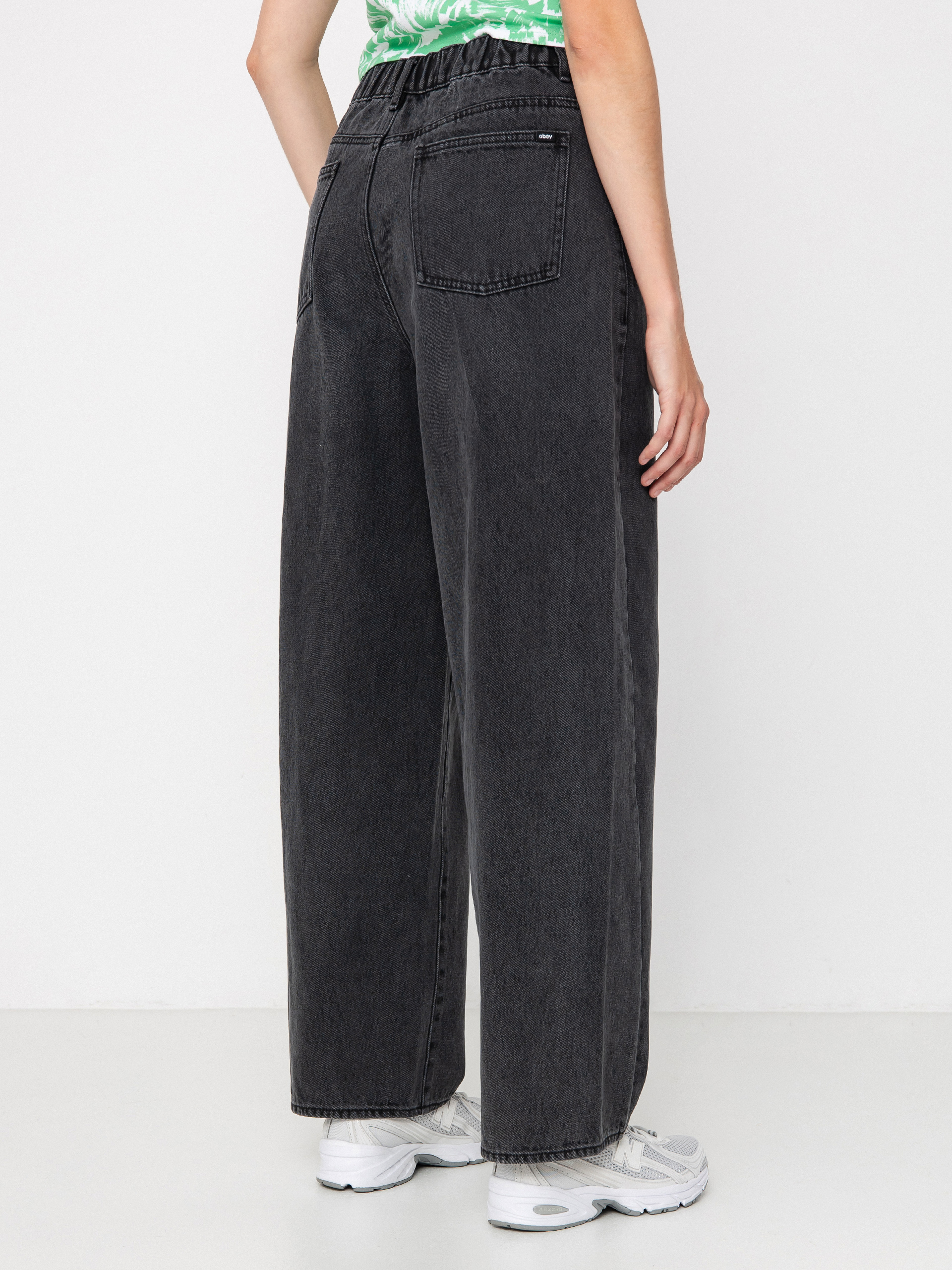 Kalhoty OBEY Leah III Baggy Denim Wmn (black ash)