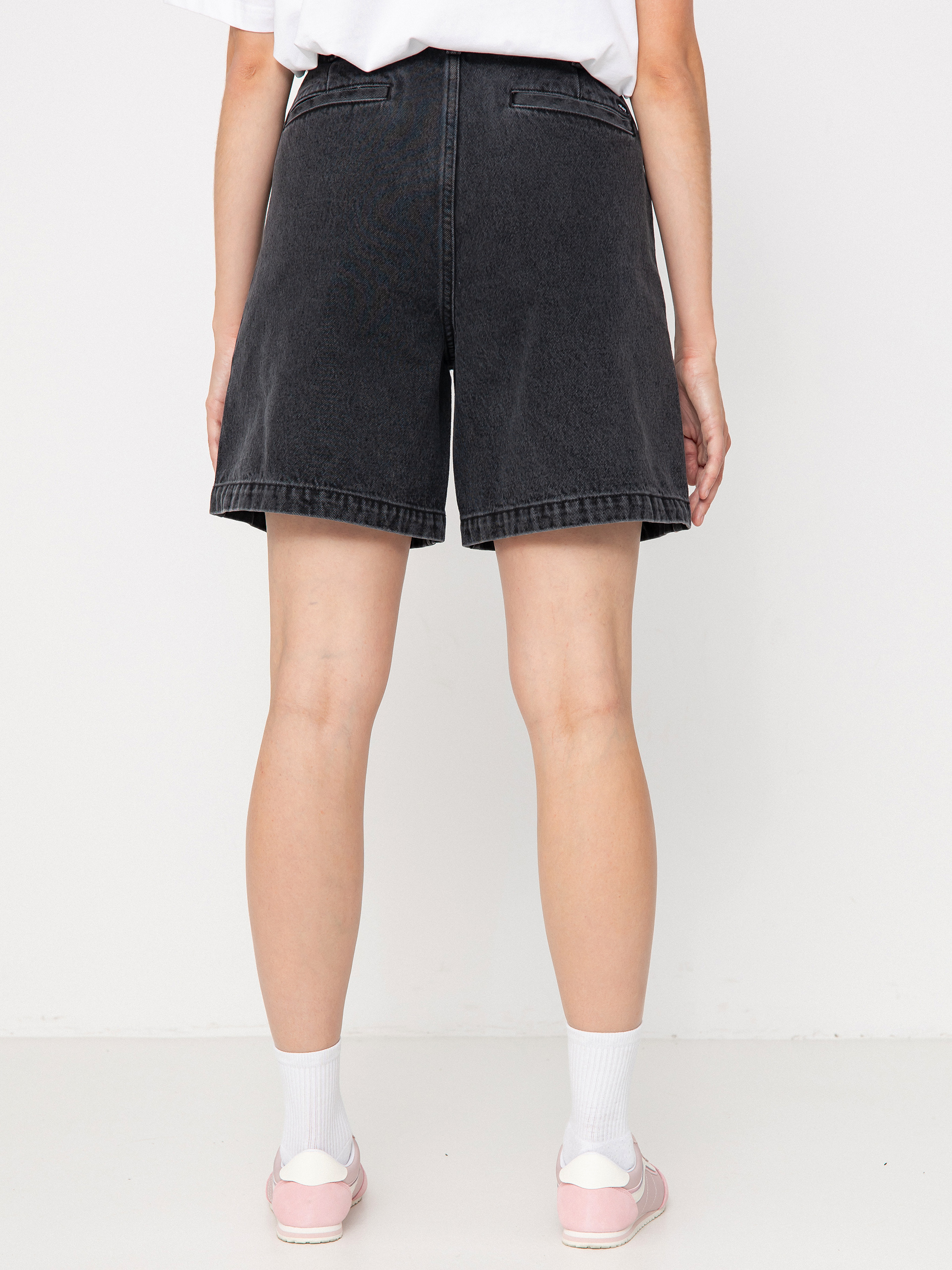 Kraťasy OBEY Eli II Denim Pleated Wmn (black ash)