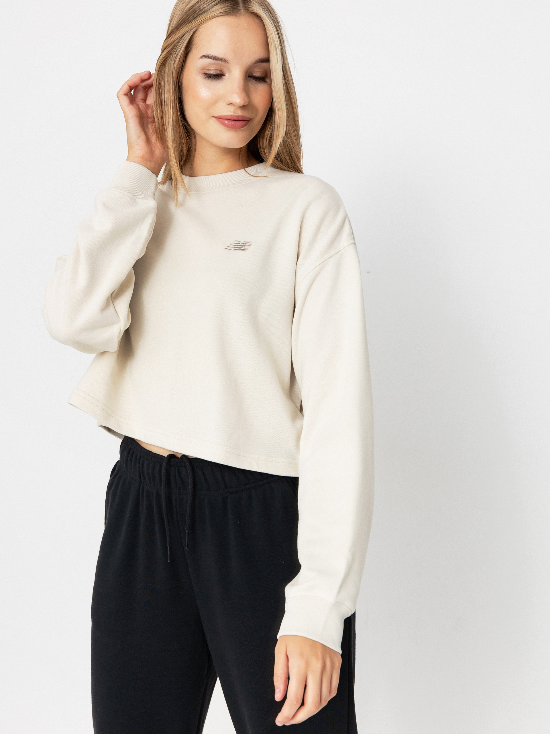 Mikina New Balance Coastal Fleece Wmn (linen)