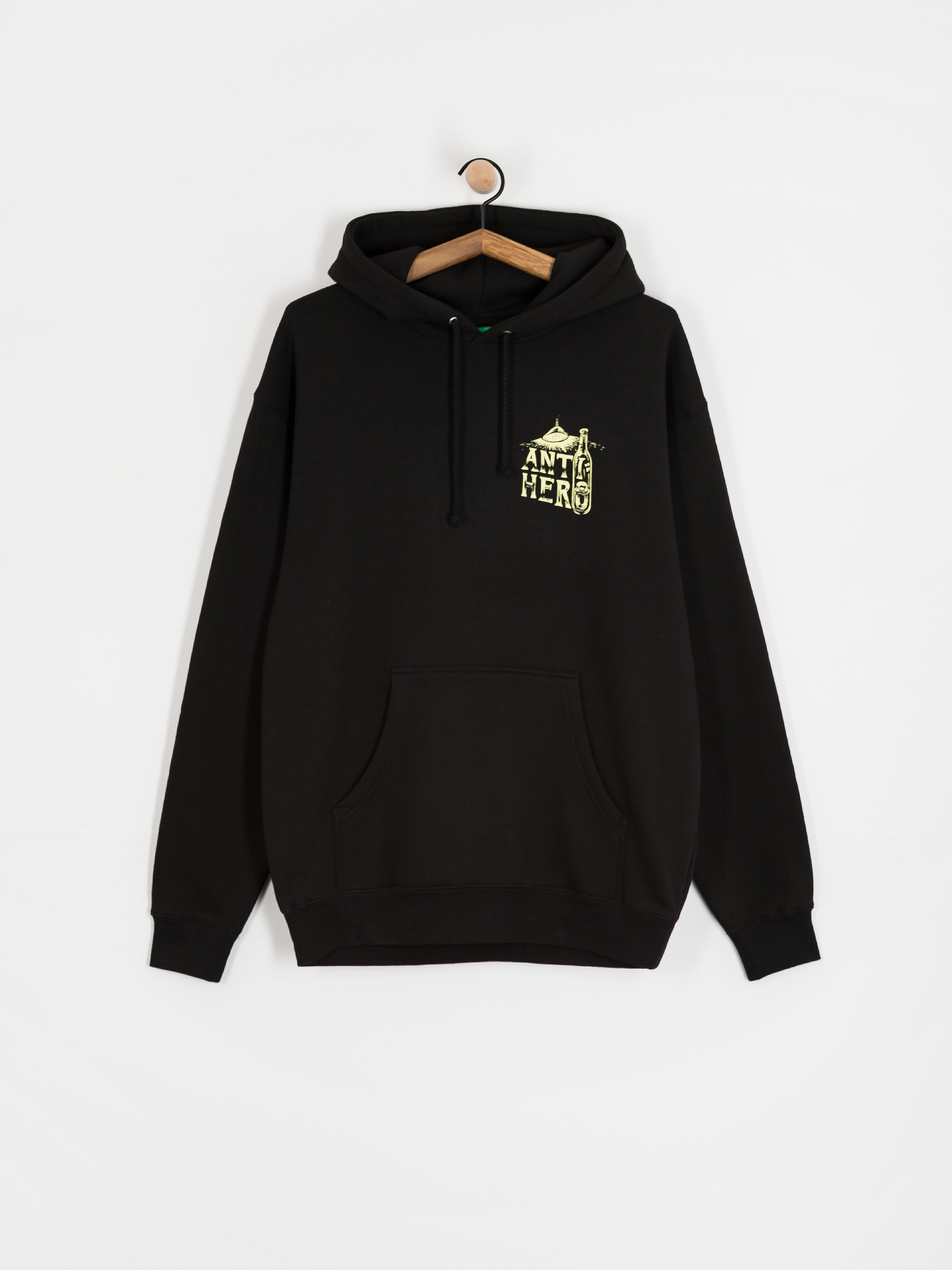 Mikina s kapucí Antihero Carnales Reposado HD (black w/pale yellow prints)