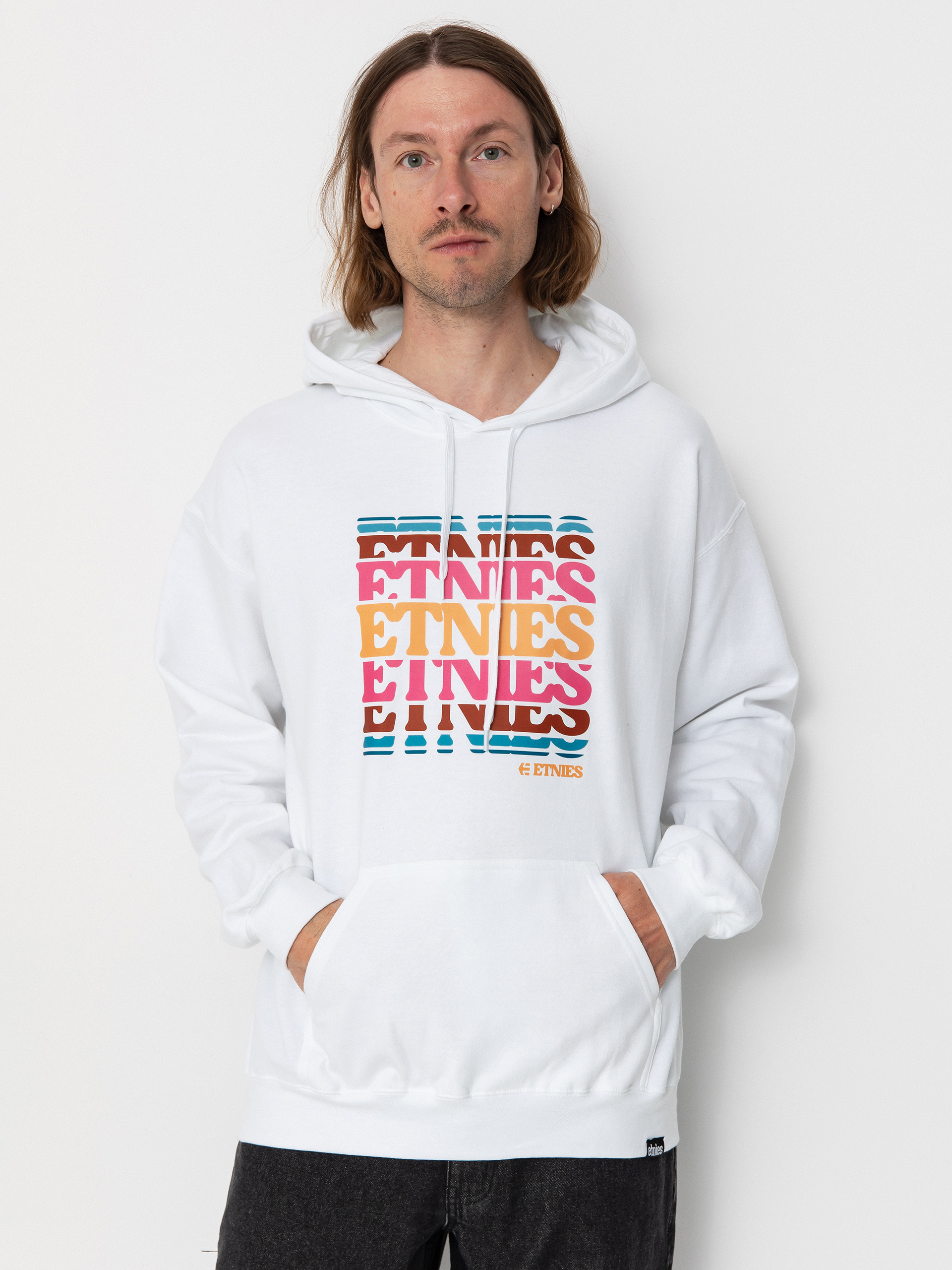 Mikina s kapucu00ed Etnies Stack Retro HD (white)