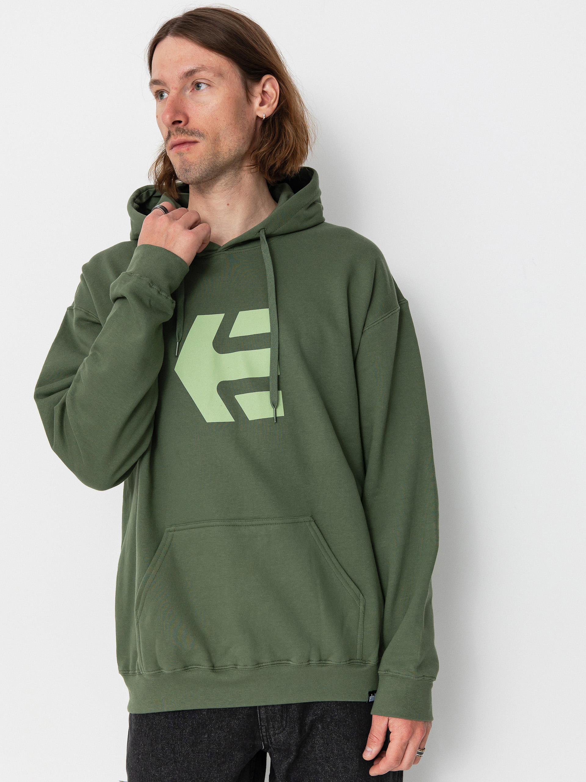 Mikina s kapucí Etnies Classic Icon HD (olive)