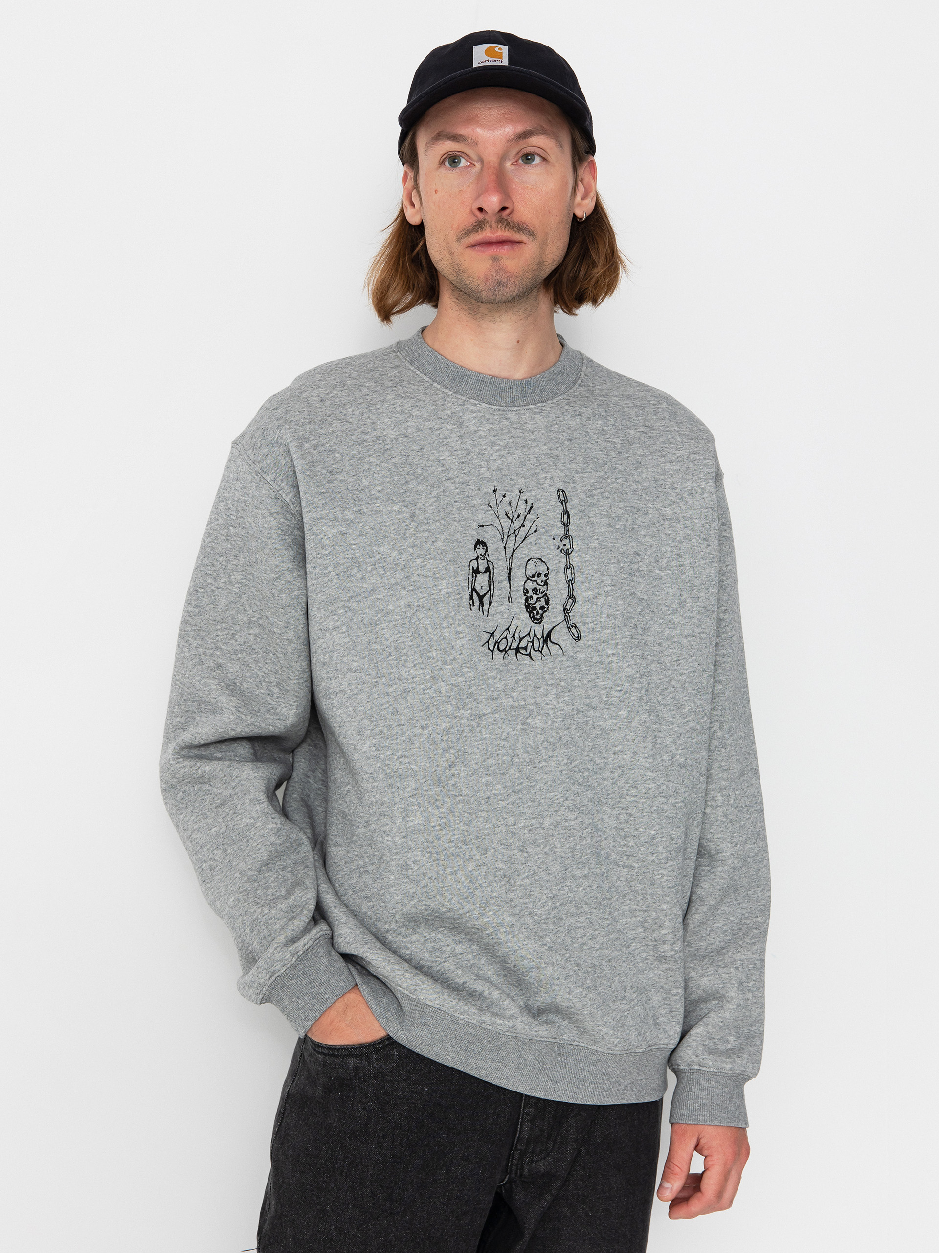 Mikina Volcom Noder Crew (heather grey)