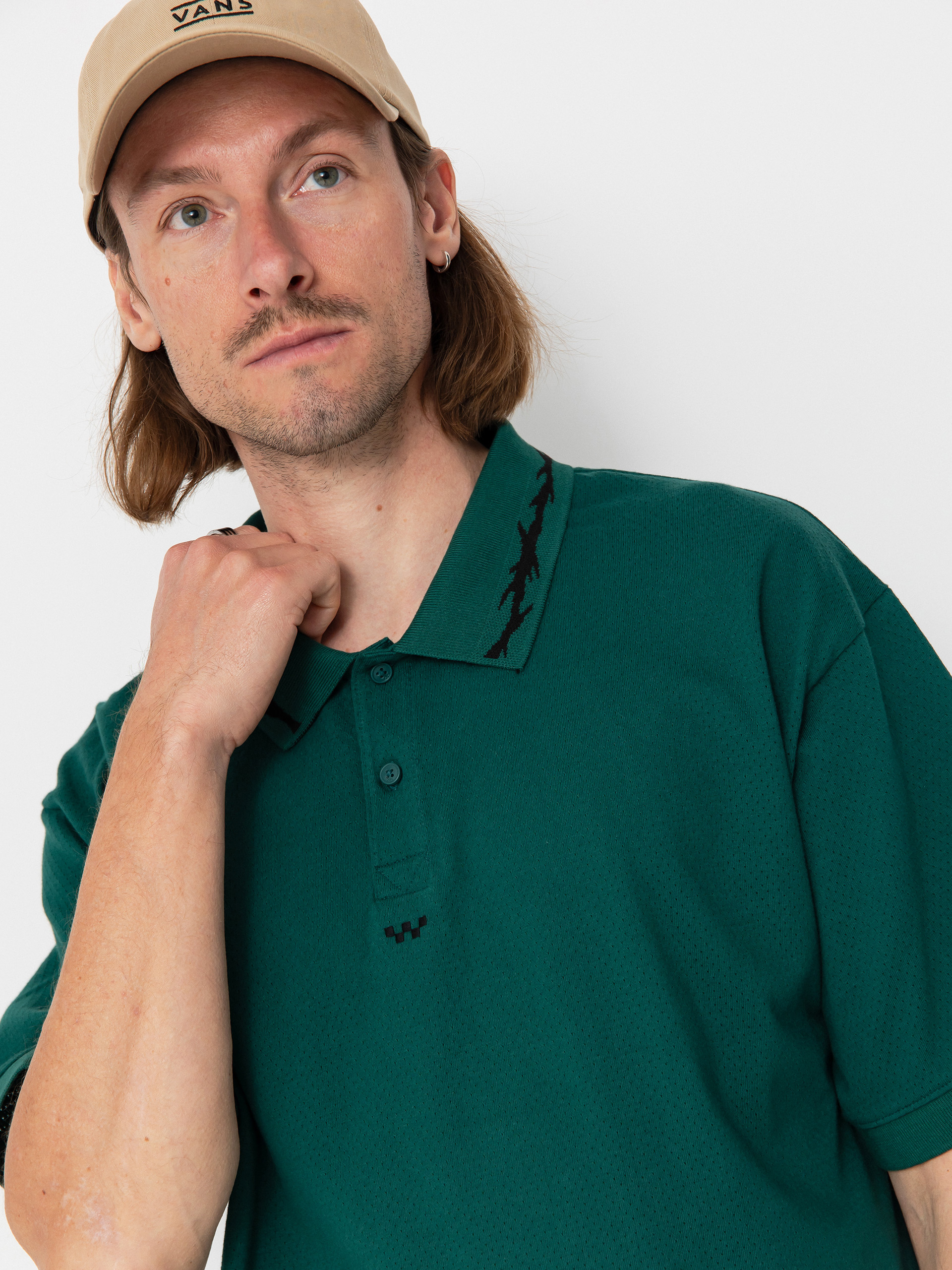 Tričko Vans Skate Mesh Polo (rain forest)