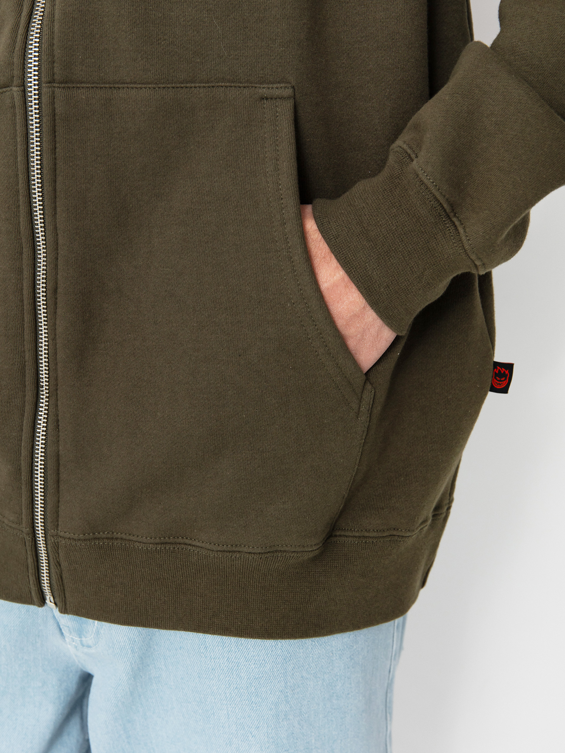 Mikina s kapucí Spitfire Demonseed Script Emb ZHD (olive)