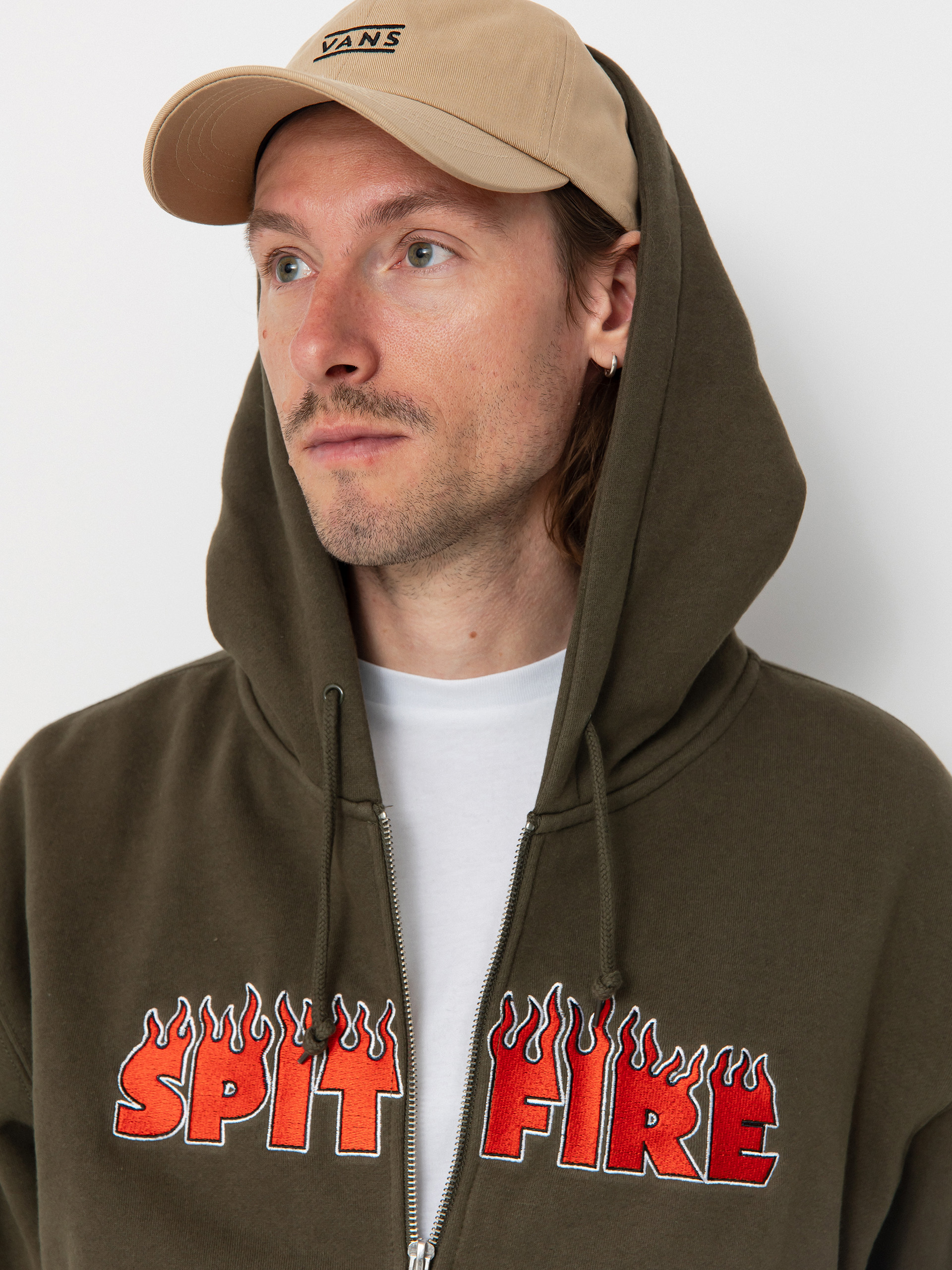 Mikina s kapucí Spitfire Demonseed Script Emb ZHD (olive)