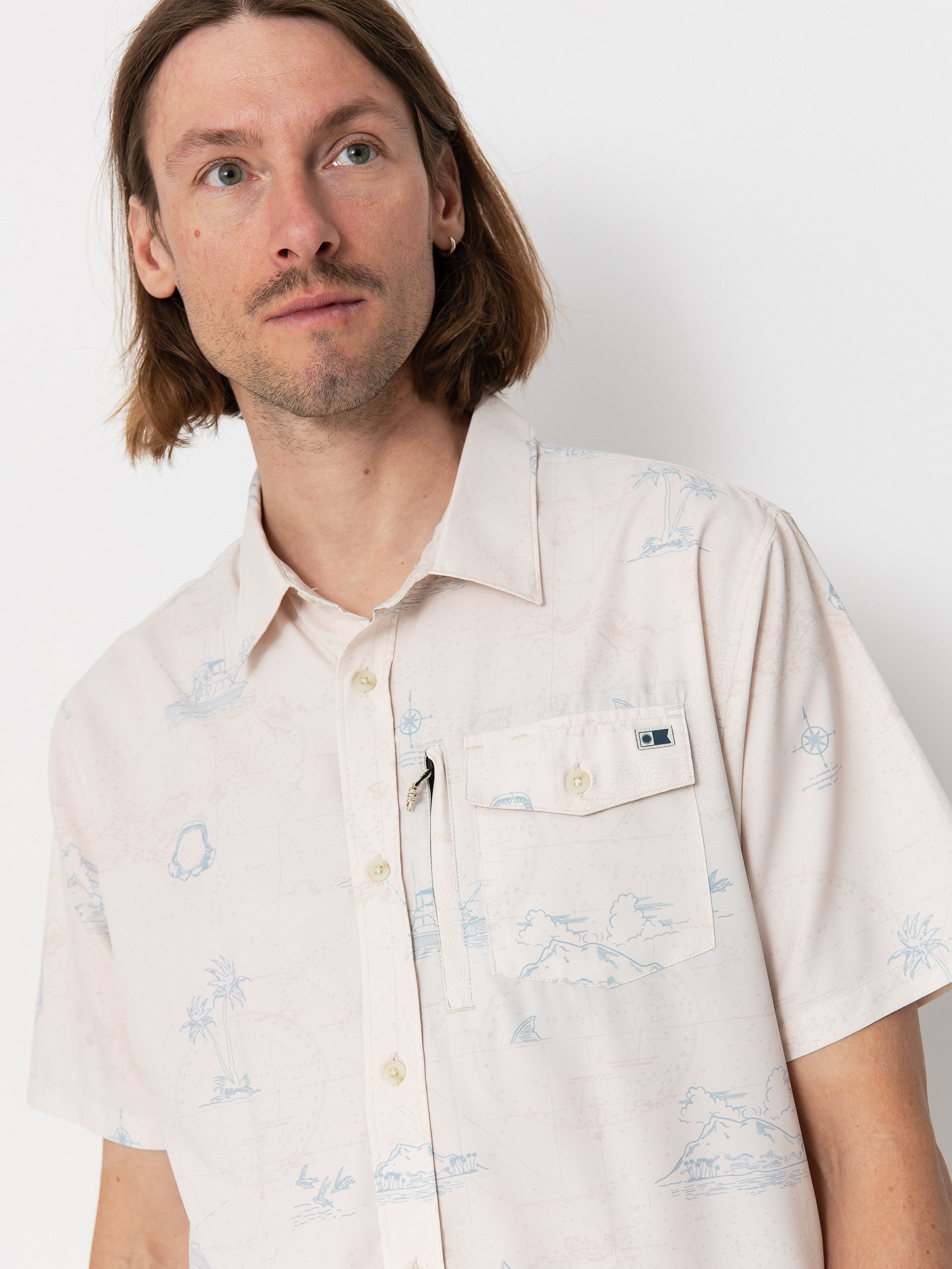 Košile Salty Crew Helmsman Uv Button Up (oyster)