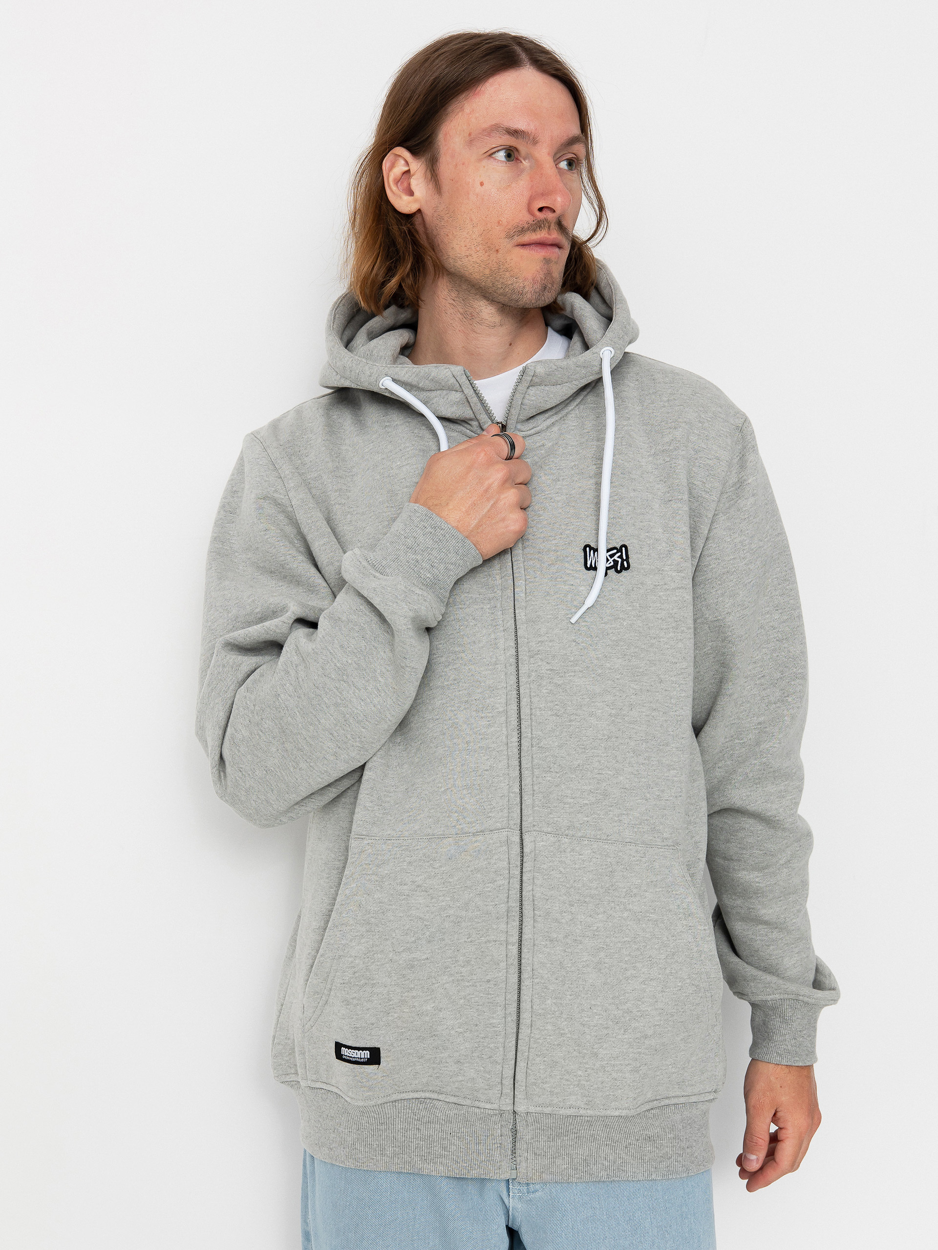 Mikina s kapucí MassDnm Signature Patch ZHD (lt heather grey)