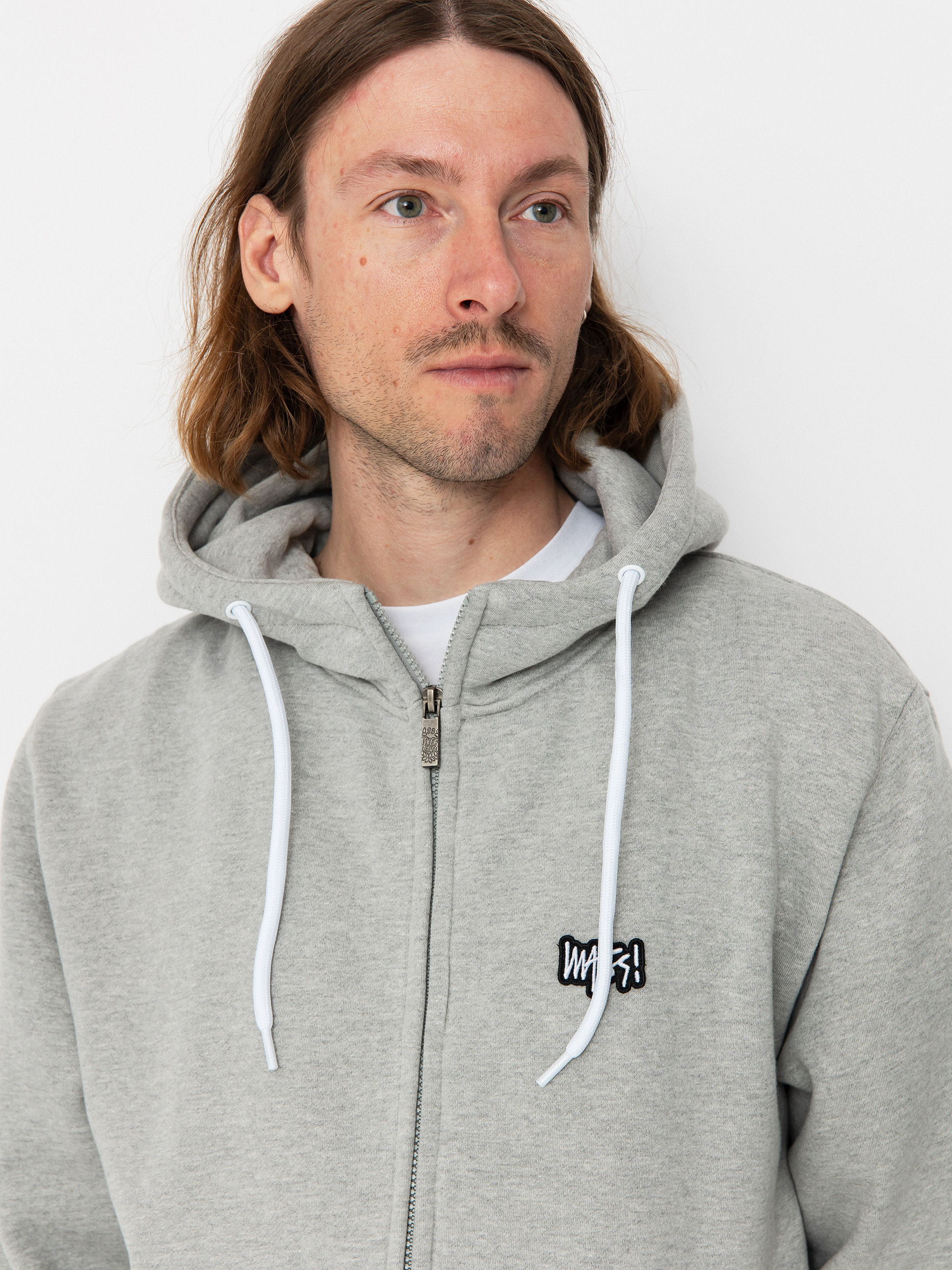 Mikina s kapucí MassDnm Signature Patch ZHD (lt heather grey)