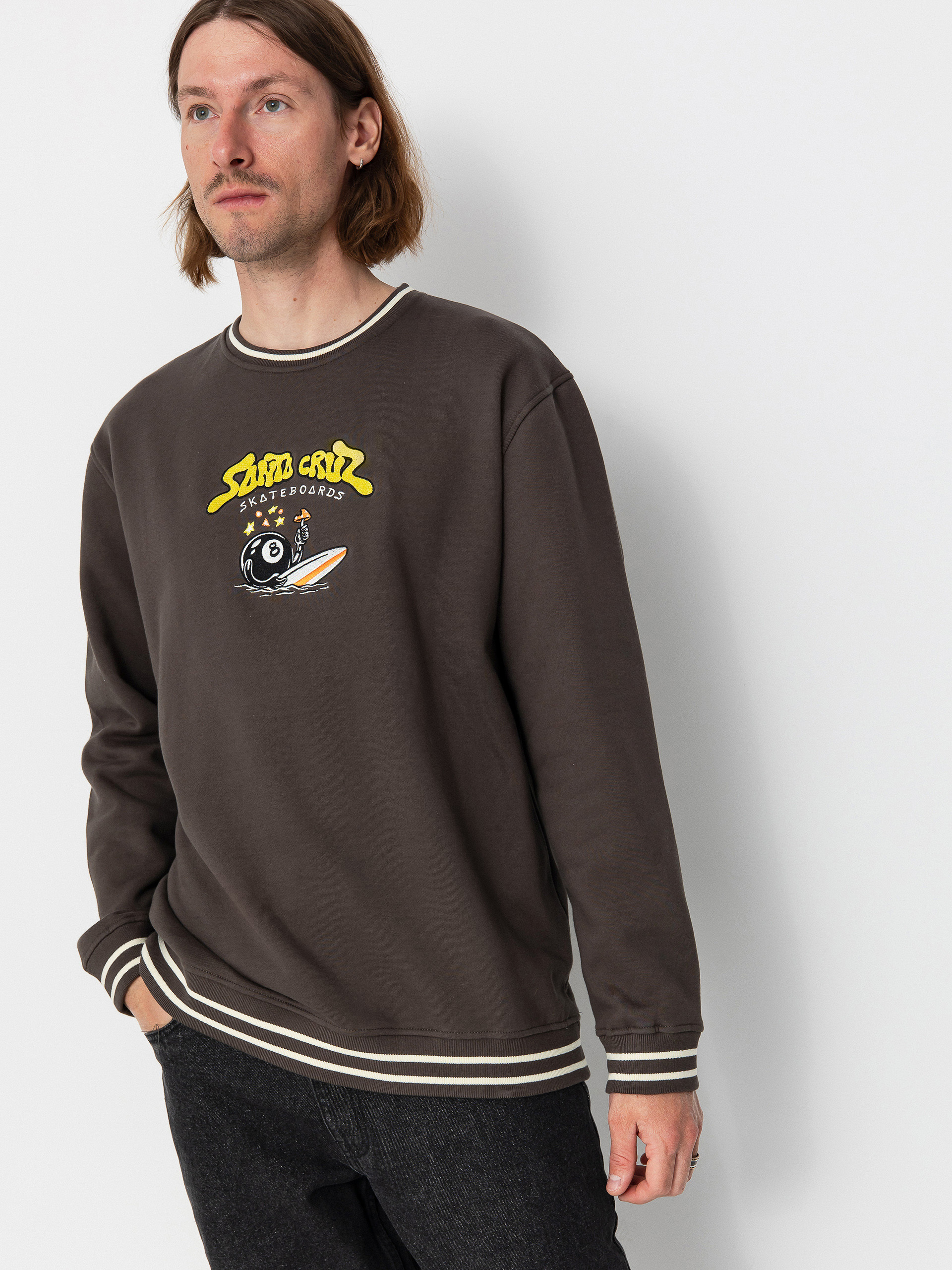 Mikina Santa Cruz Winkowski Surf Front Crew (washed black)