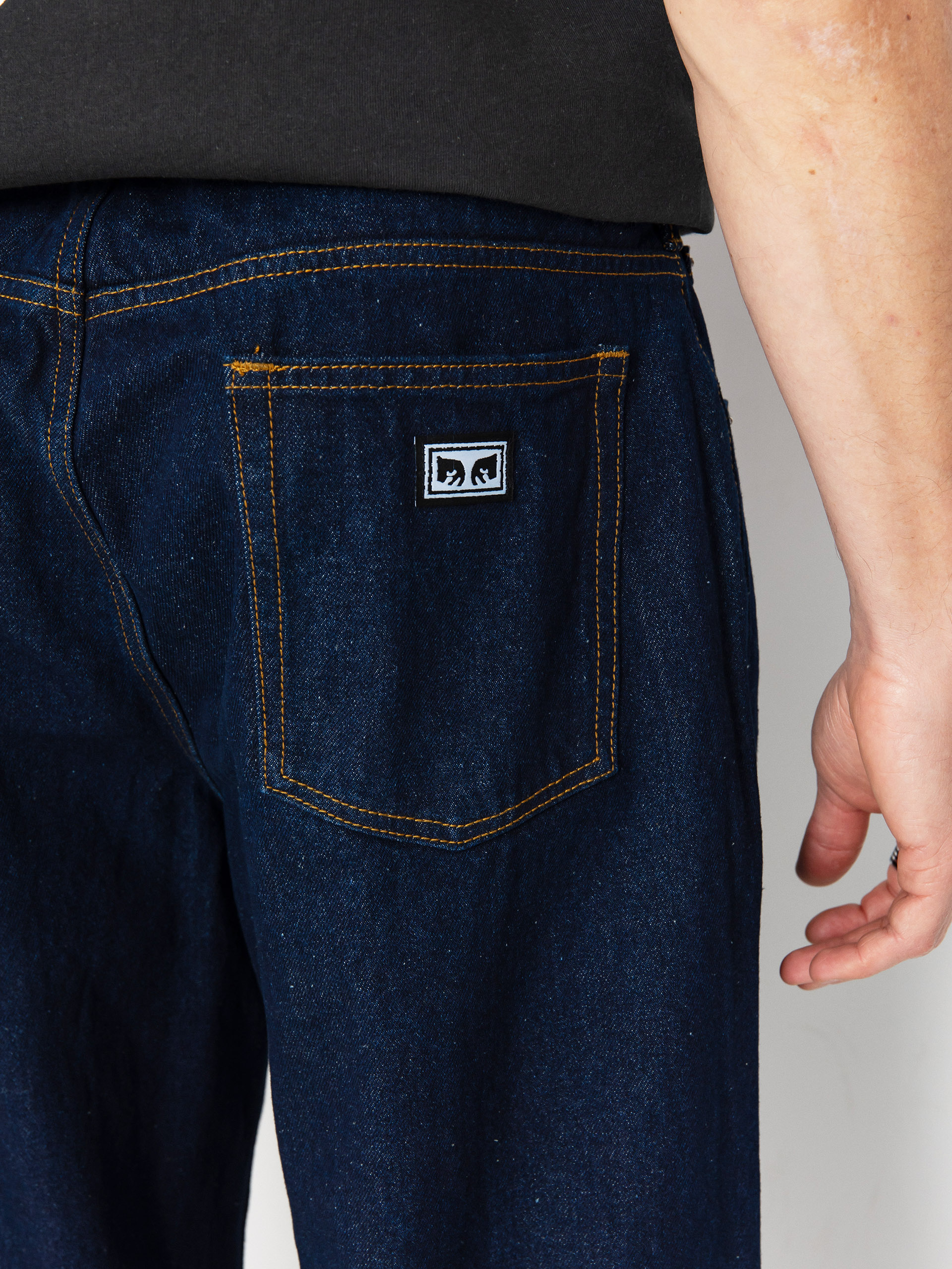 Kalhoty OBEY Bigwig Baggy Denim (rinse indigo)