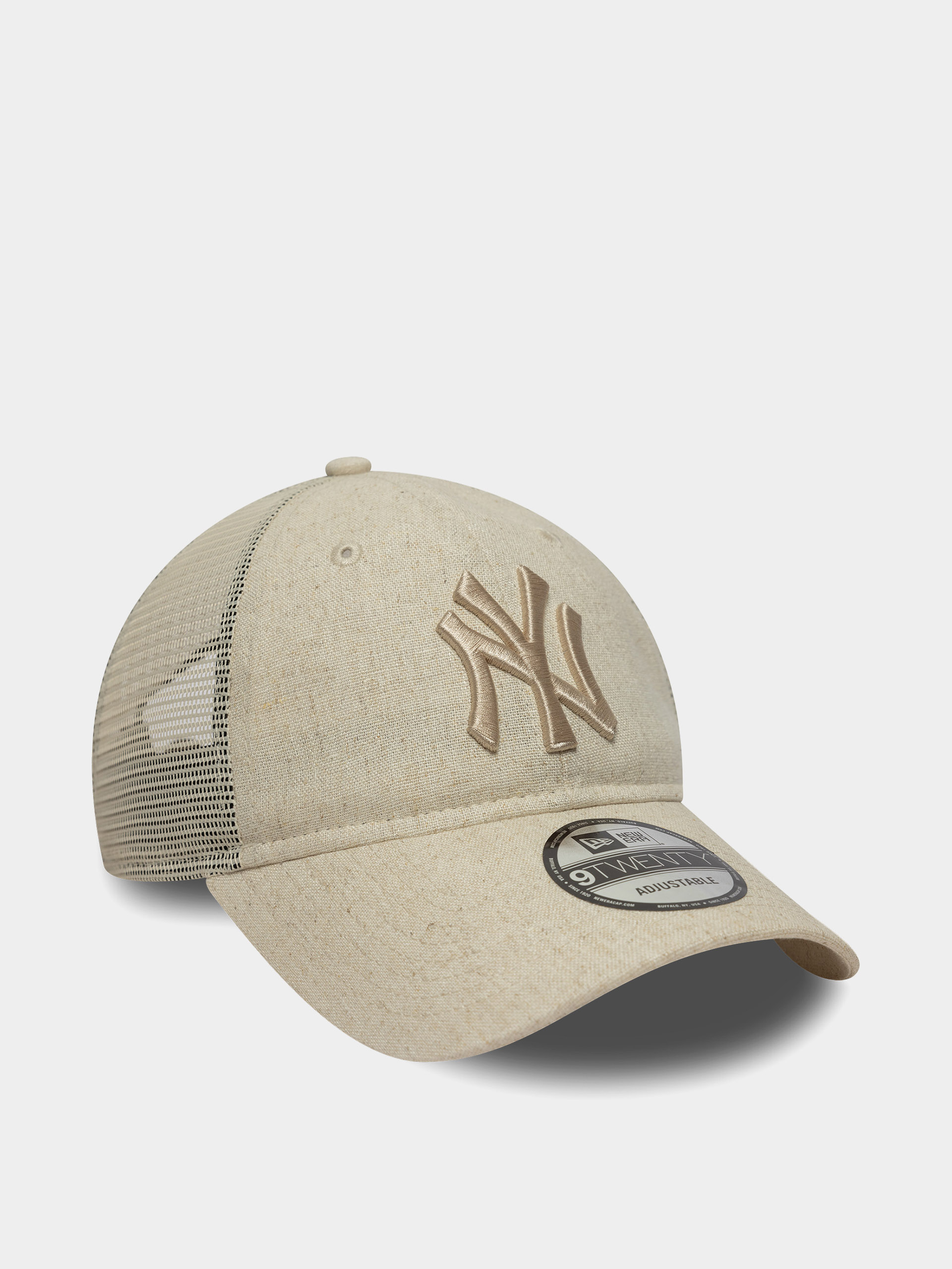 Kšiltovka  New Era Linen 9Twenty Trucker New York Yankees (stone)