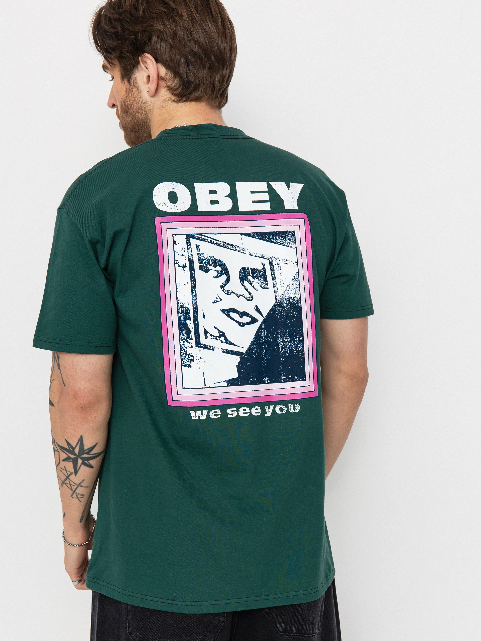 Tričko OBEY We See You (rain forest)