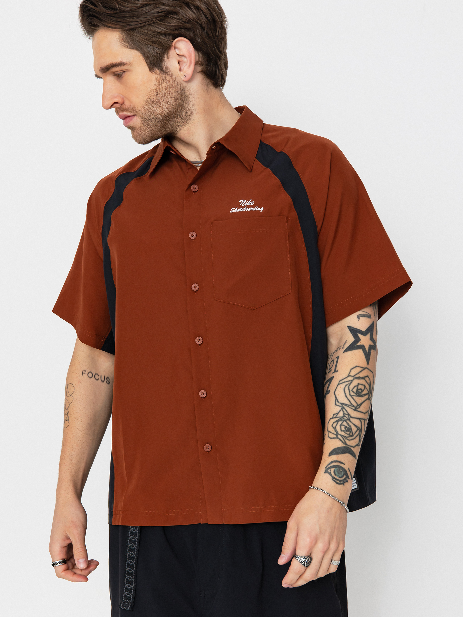 Košile Nike SB Dri Fit Bowler2 Woven (cinnamon/black/white)