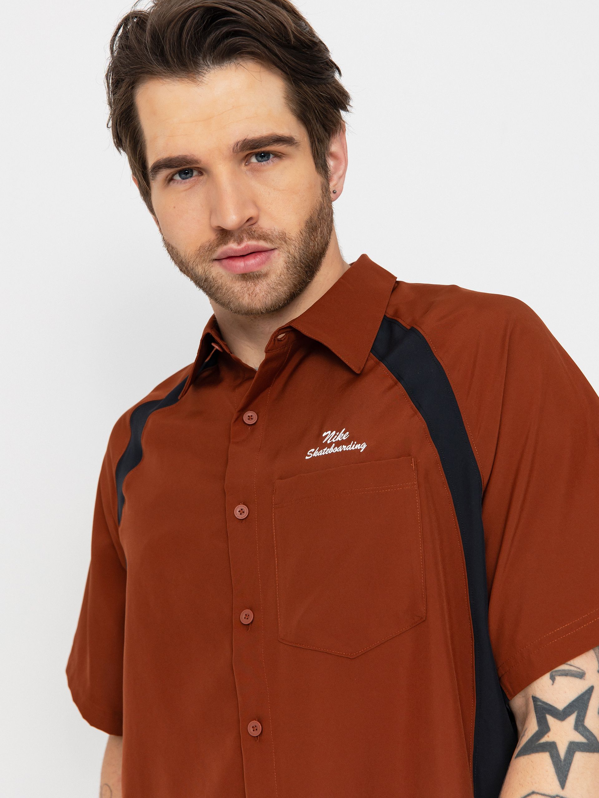 Košile Nike SB Dri Fit Bowler2 Woven (cinnamon/black/white)