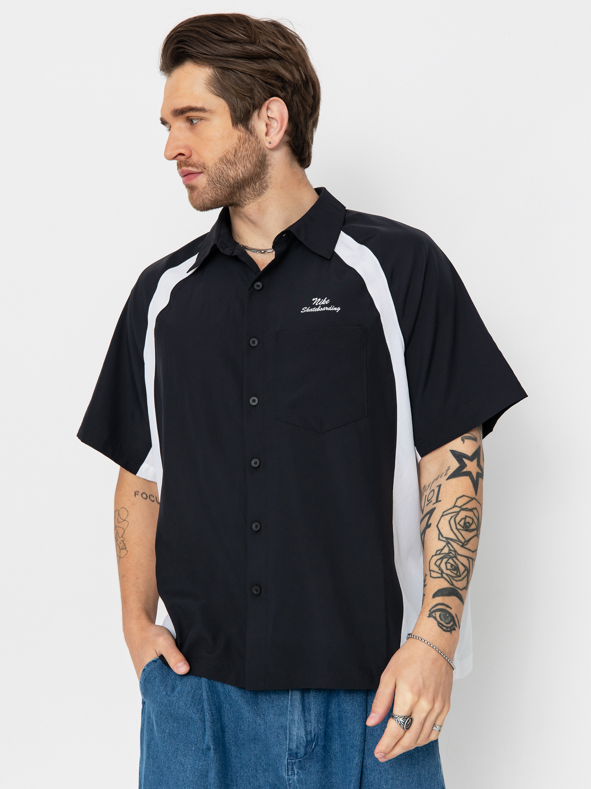 Košile Nike SB Dri Fit Bowler2 Woven (black/white/white)