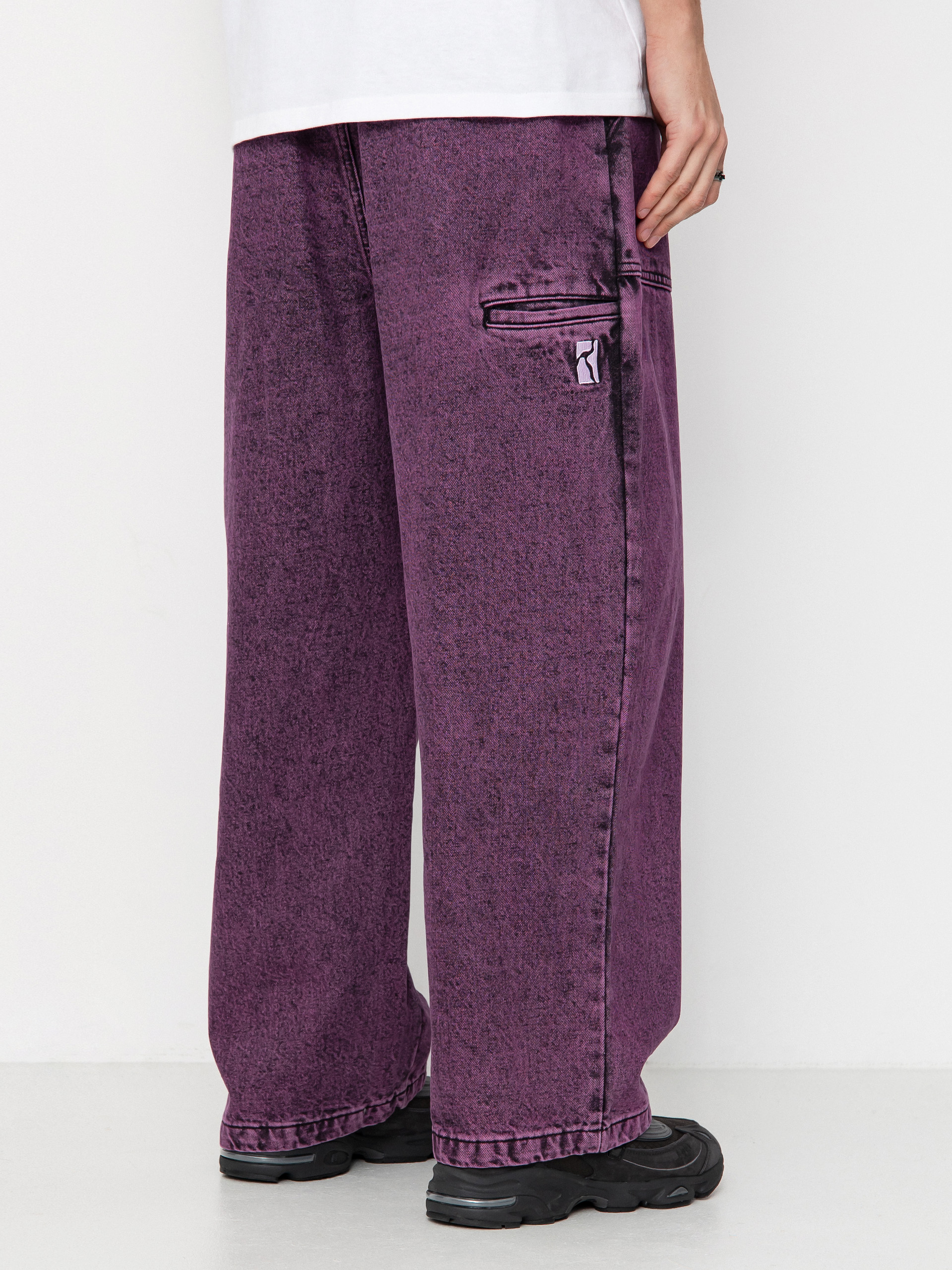 Kalhoty Poetic Collective Painter (purple acid wash denim)