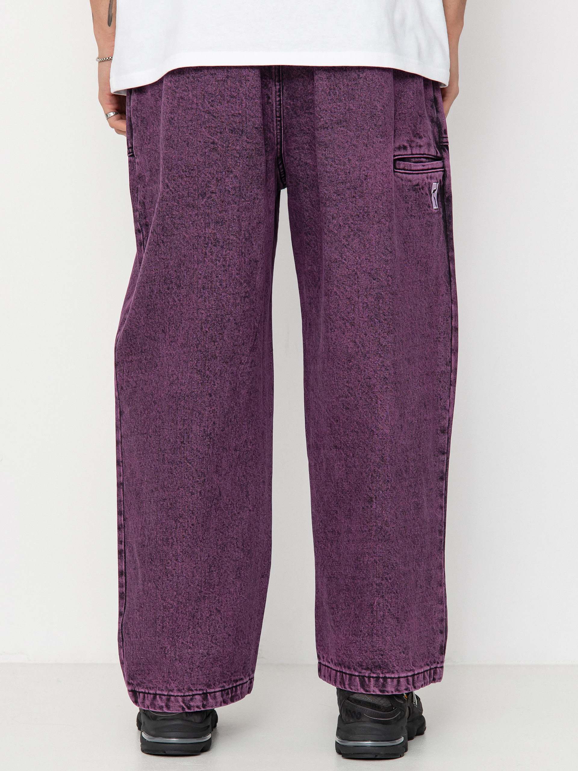 Kalhoty Poetic Collective Painter (purple acid wash denim)