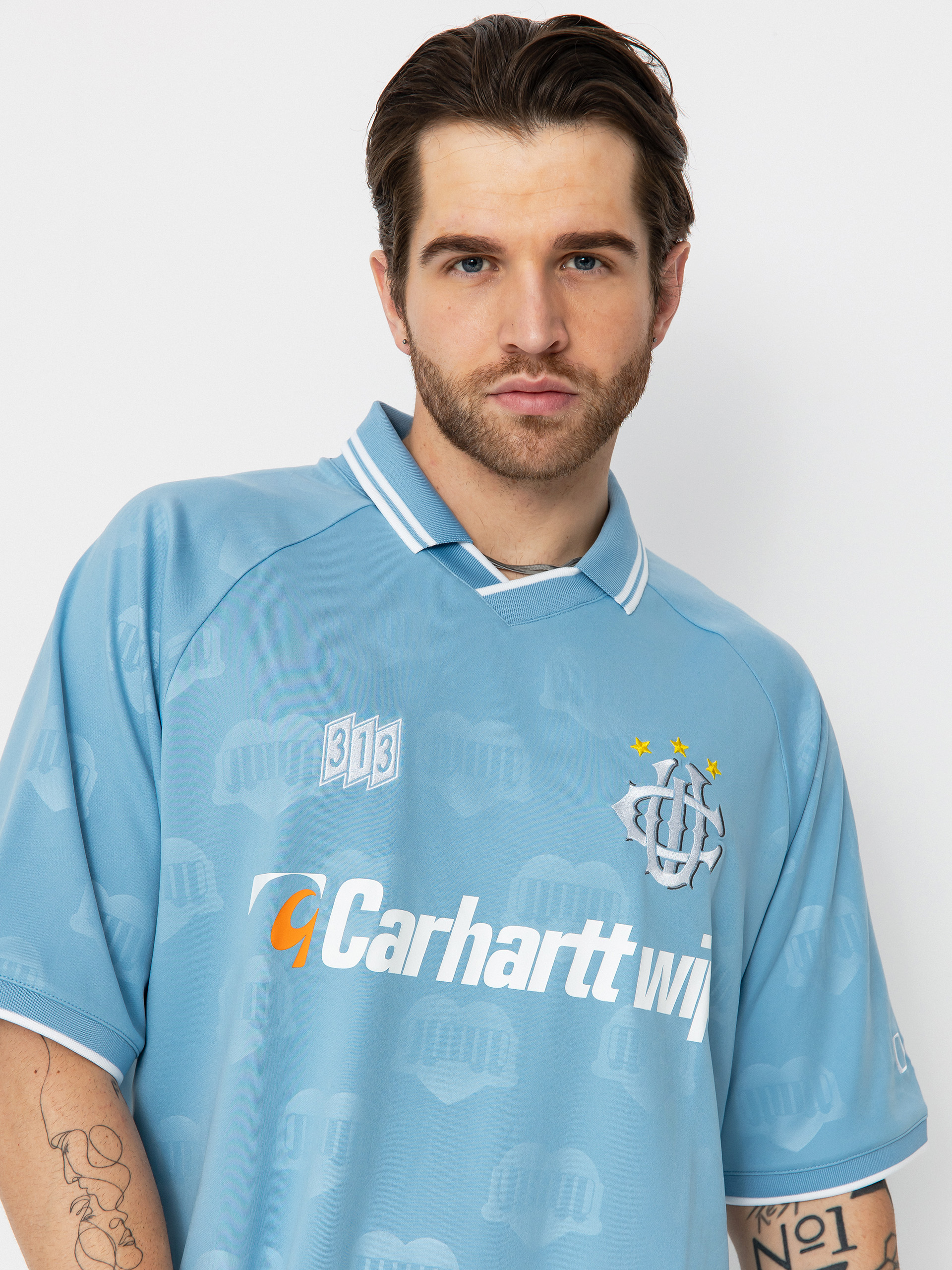 Tričko Carhartt WIP Hartts Football (heart train jacquard/bluebird)