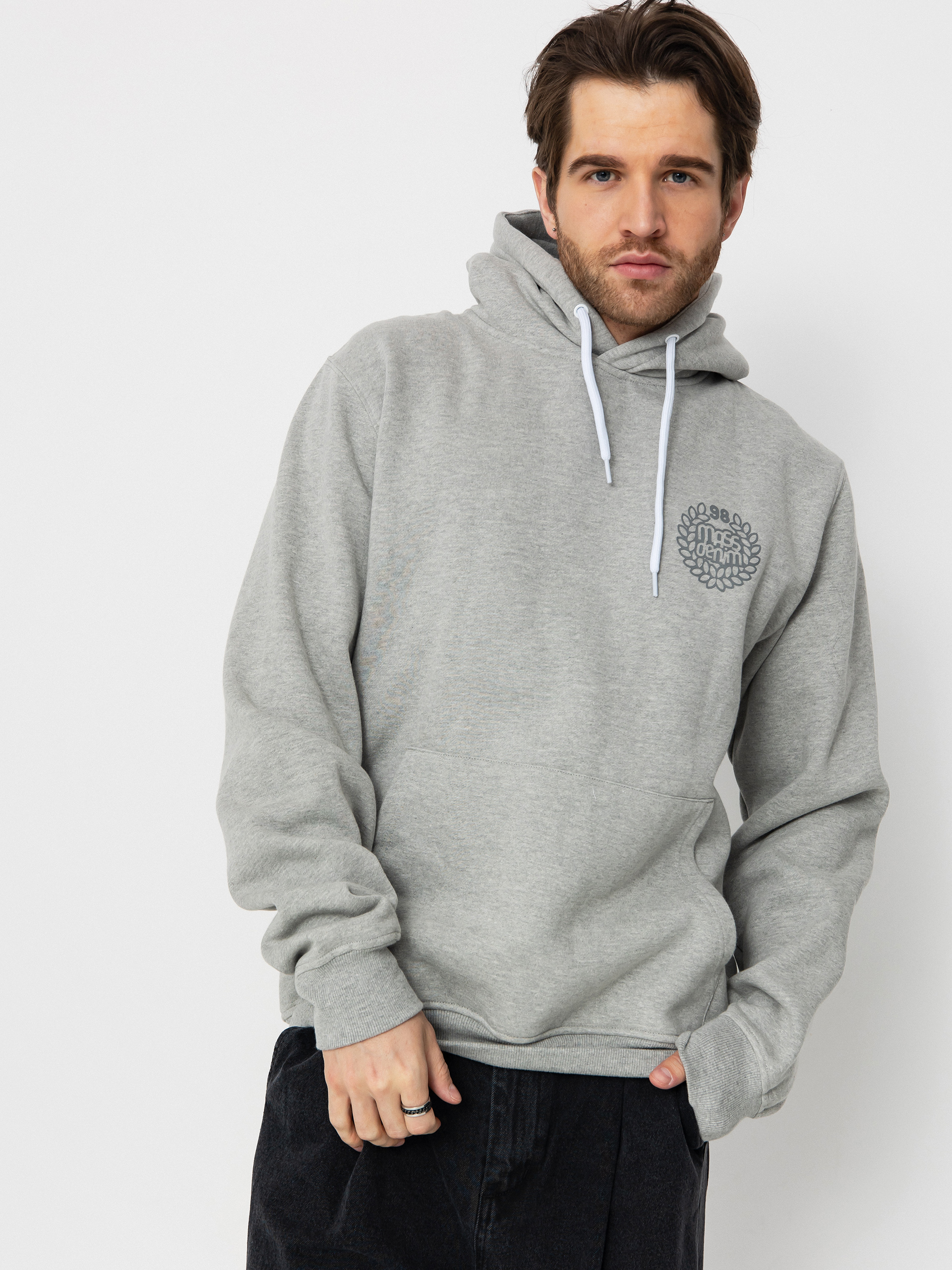 Mikina s kapucí MassDnm Base Back HD (lt heather grey)