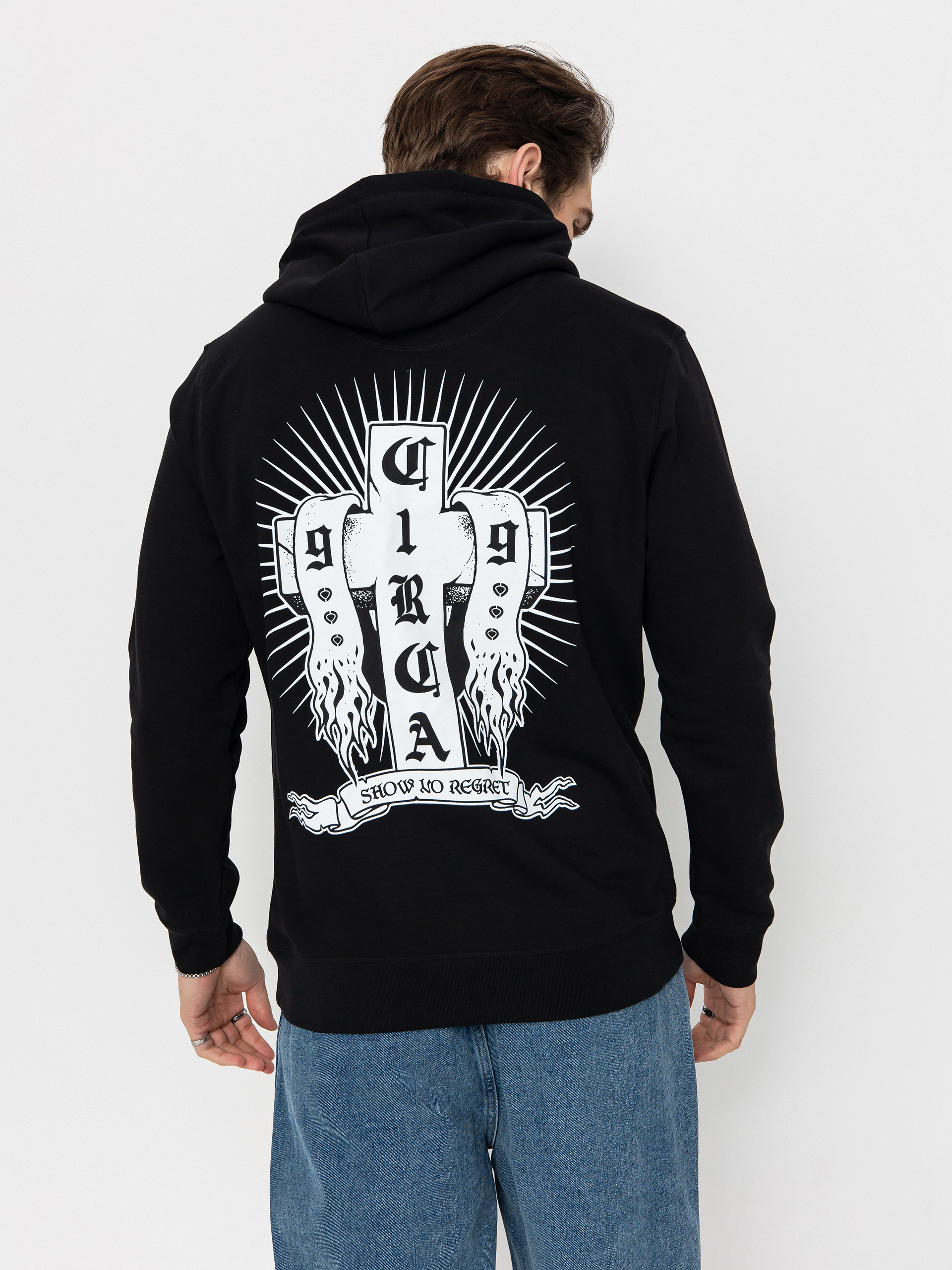Mikina s kapucí Circa No Regret HD (black)