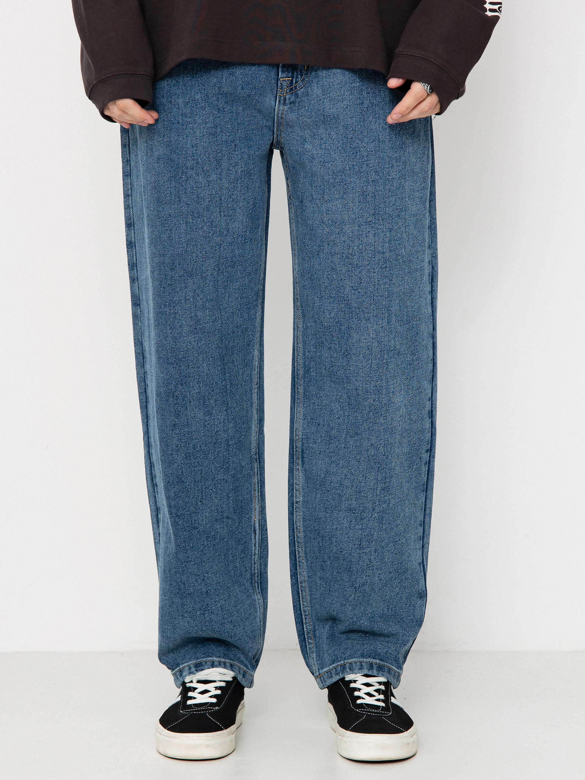 Kalhoty Krooked Eyes Denim Twill Pant (med stone wash)