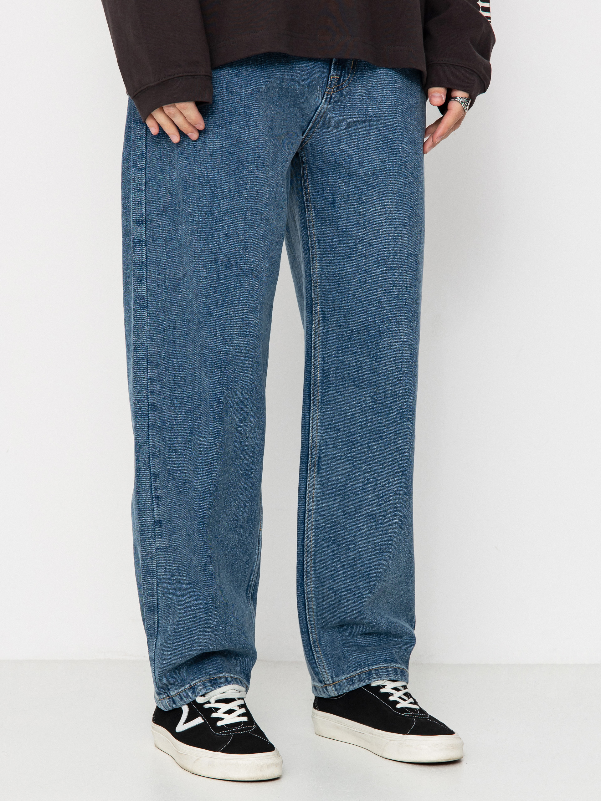 Kalhoty Krooked Eyes Denim Twill Pant (med stone wash)