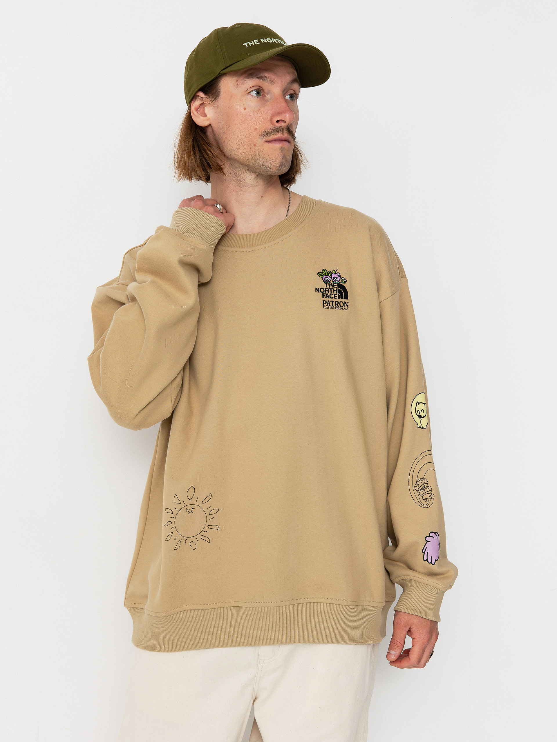 Mikina The North Face Mountain Cleanup Oversized (khaki stone)