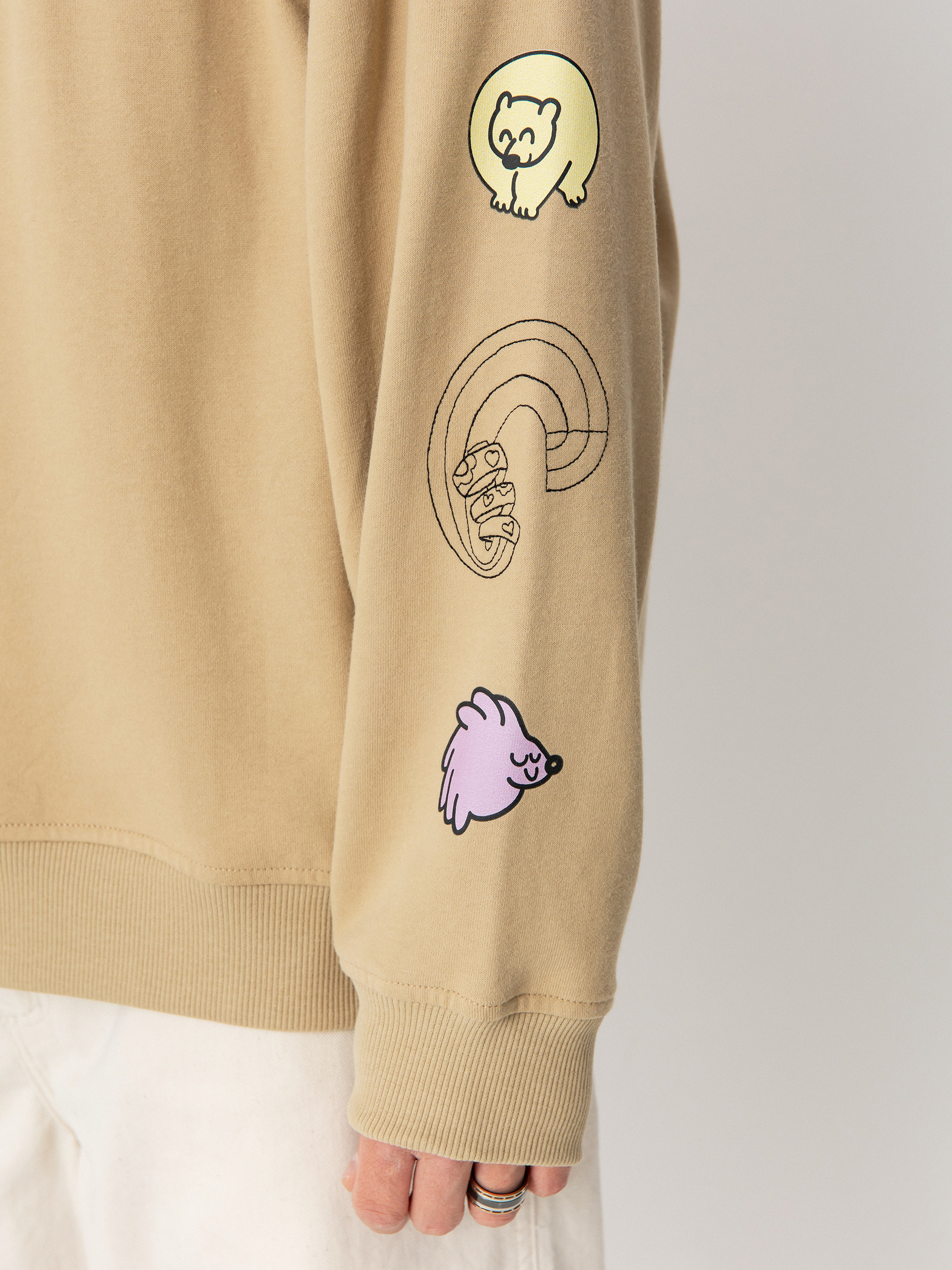 Mikina The North Face Mountain Cleanup Oversized (khaki stone)