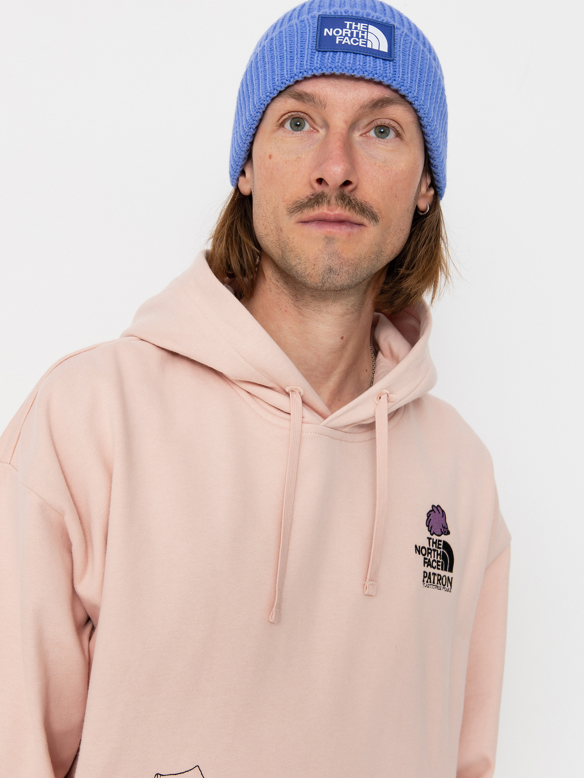 Mikina s kapucí The North Face Mountain Cleanup Oversized HD (pink moss)