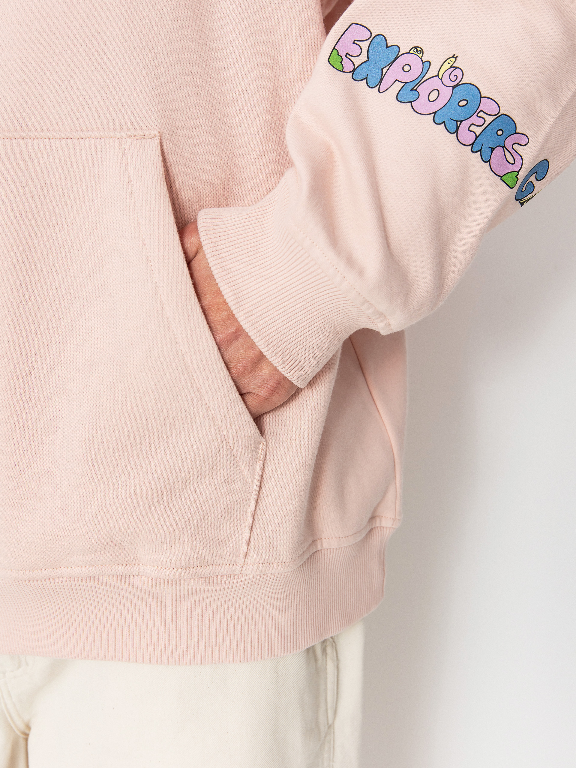 Mikina s kapucí The North Face Mountain Cleanup Oversized HD (pink moss)