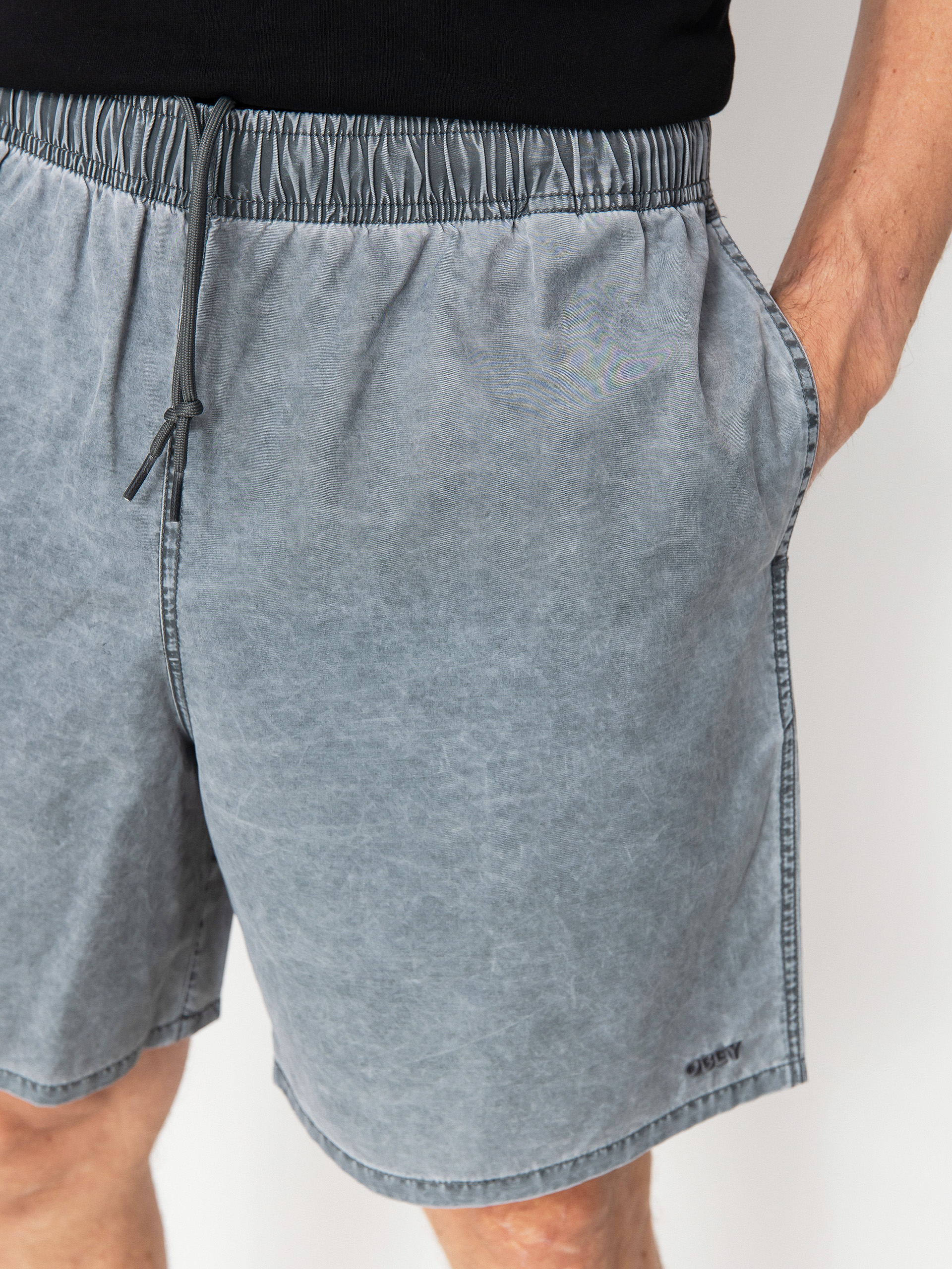 Kraťasy OBEY Easy Pigment Cotton Nylon (pigment black)