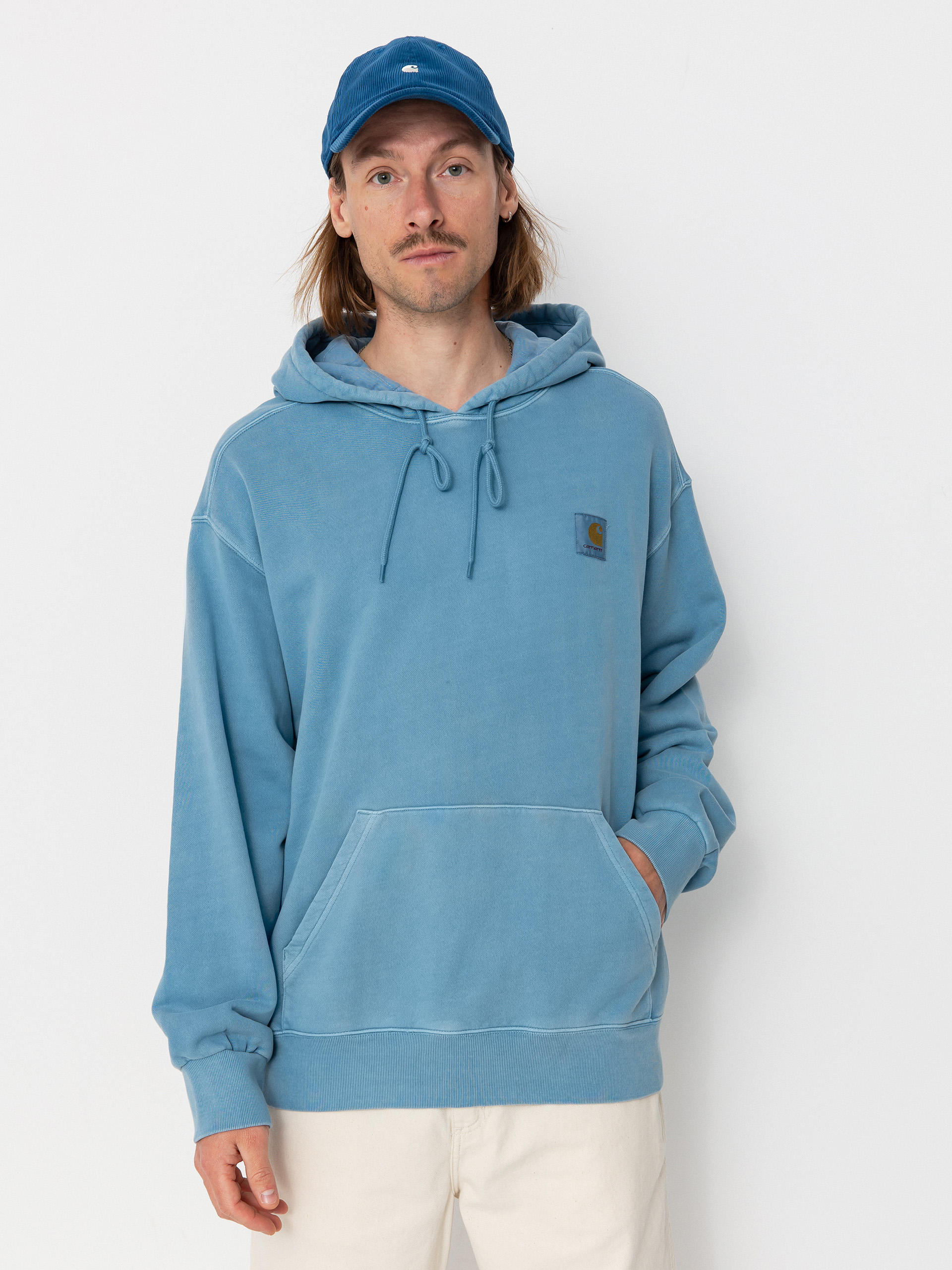 Mikina s kapucí Carhartt WIP Nelson HD (clay blue)